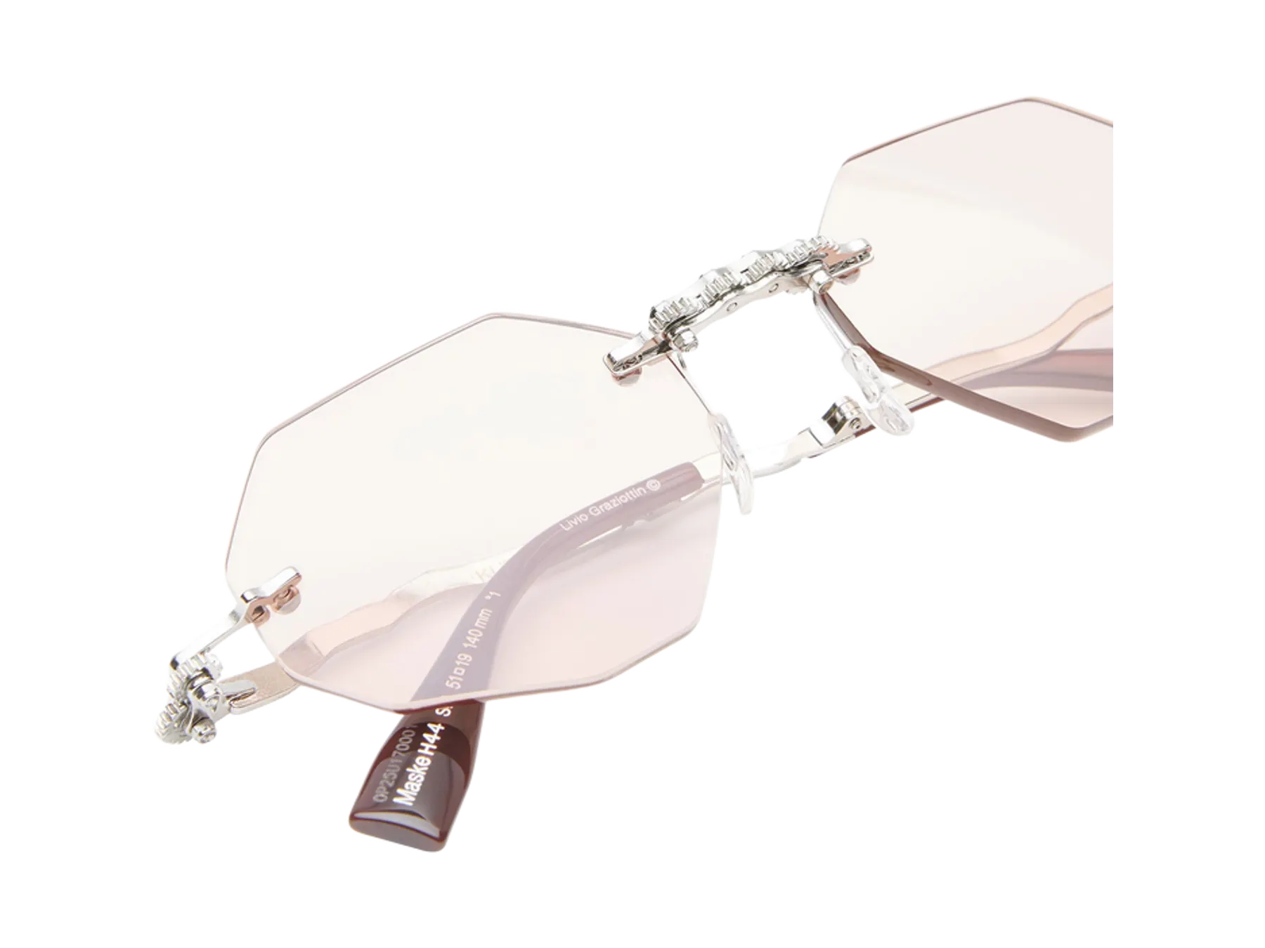 Kuboraum H44 sunčane naočare, boja Silver, metal, Light Pink staklo, sklopljene