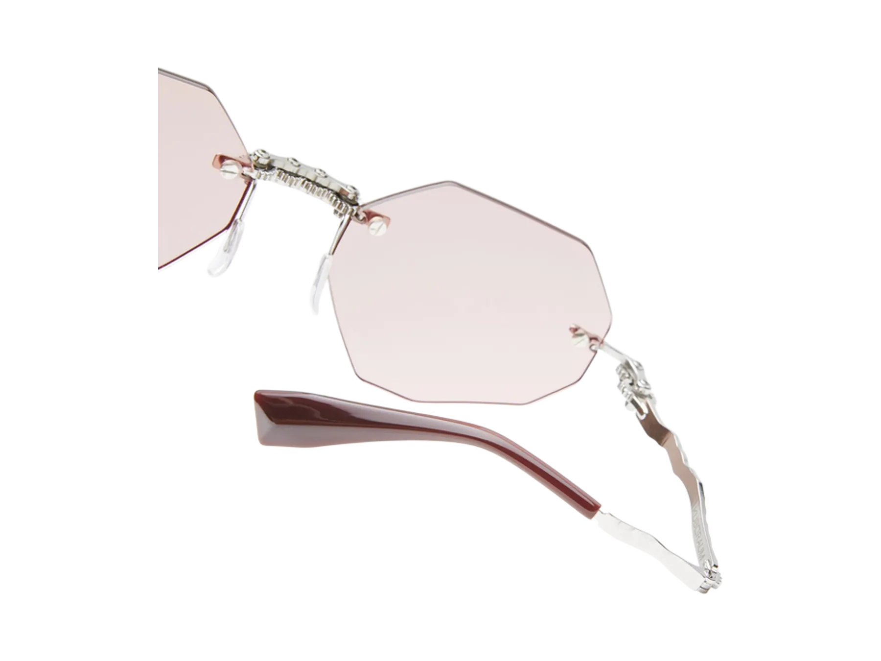 Kuboraum H44 sunčane naočare, boja Silver, metal, Light Pink staklo, detalj izrade