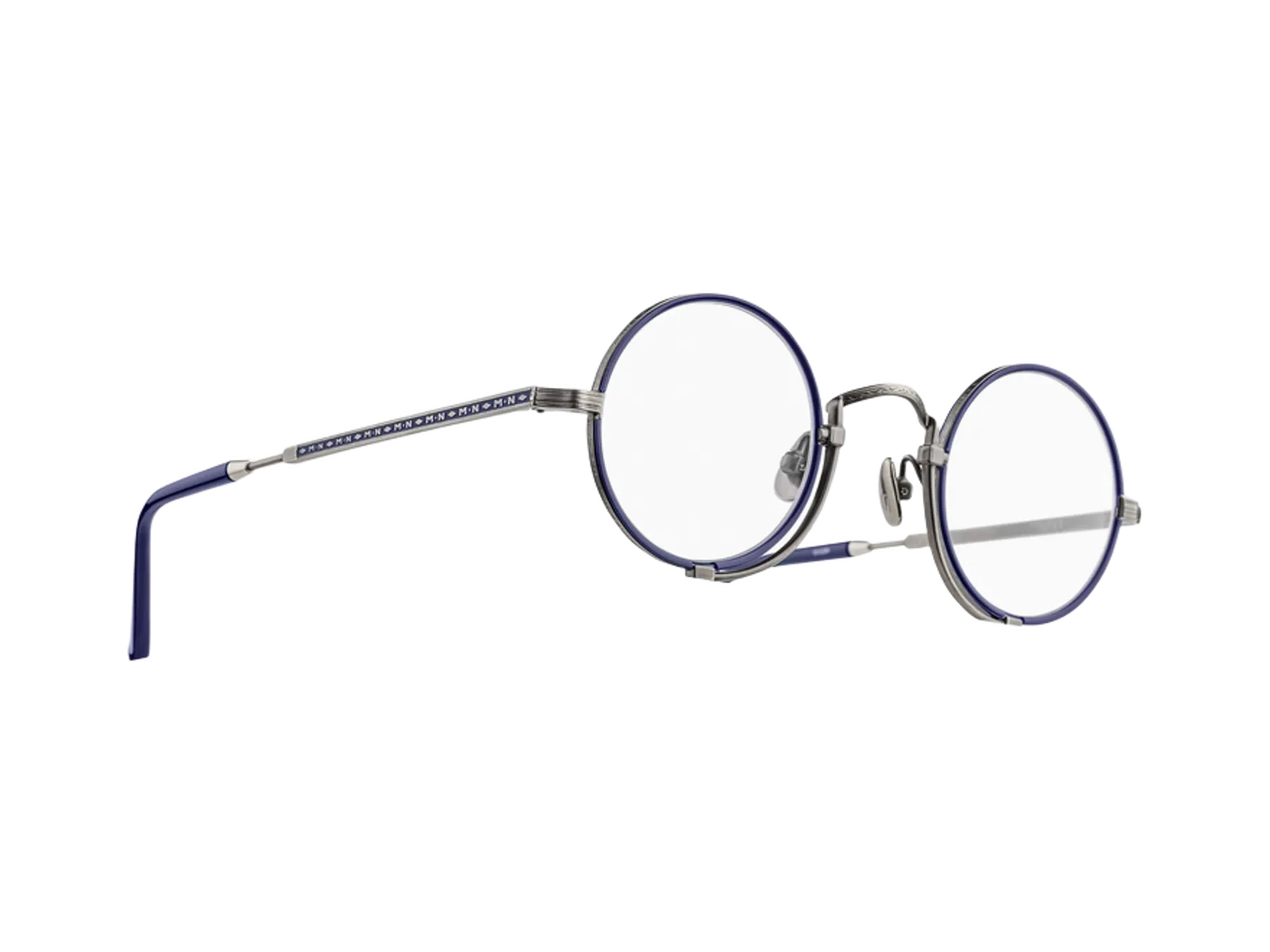 Matsuda 10103H-I dioptrijske naočare, boja Antique Silver - Navy, pogled iz ugla