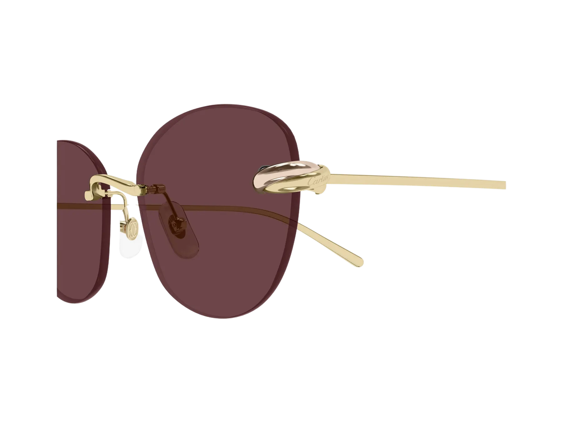 Cartier Trinity CT0685S sunčane naočare, boja Gold/Bordeaux, detalj