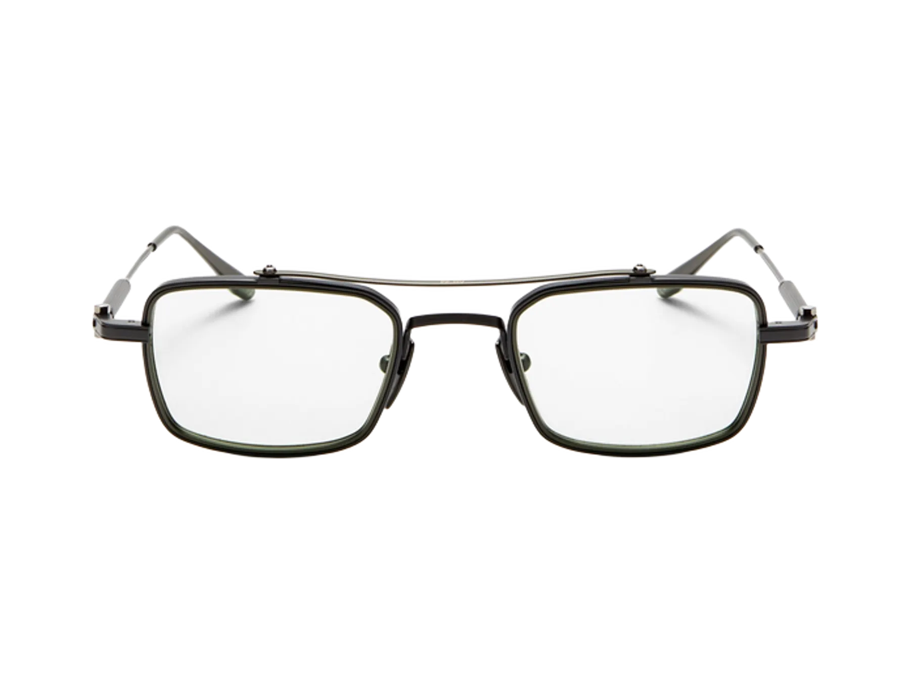 Akoni Cassini dioptrijske naočare, boja Black Iron/Matte Olive, pogled spreda
