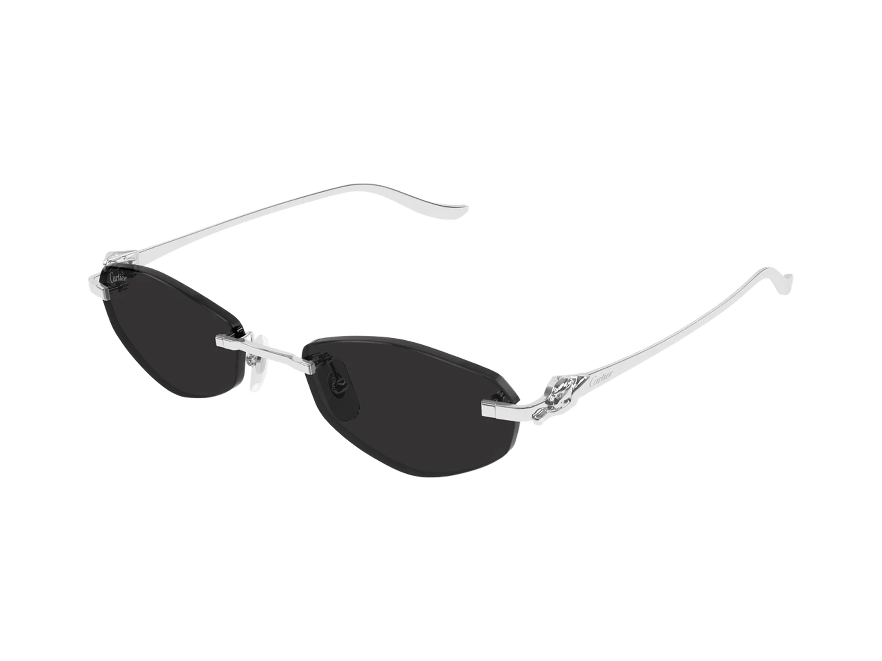Cartier CT0675S sunčane naočare, boja Platinum/Grey, pogled iz ugla