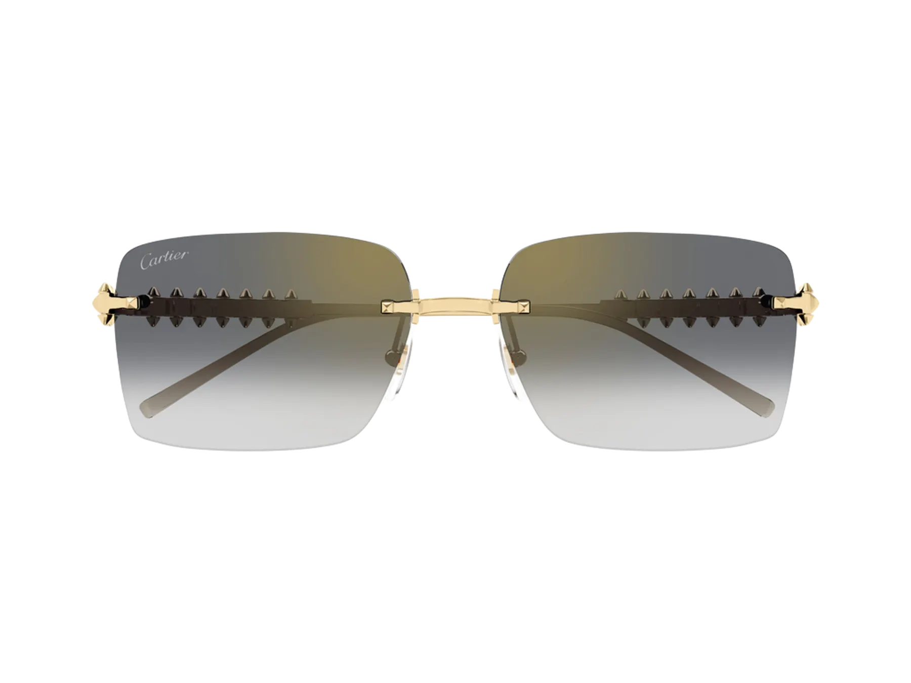 Cartier Clash de Cartier CT0545S sunčane naočare, boja Gold/Grey, pogled spreda