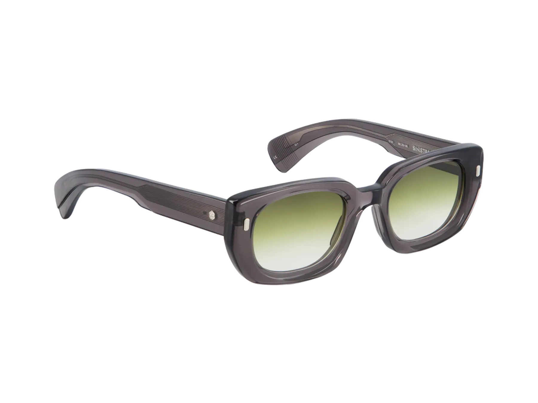 Sato Sinistra sunčane naočare, boja Crystal Grey, acetat, Green Gradient staklo, kadar pod uglom