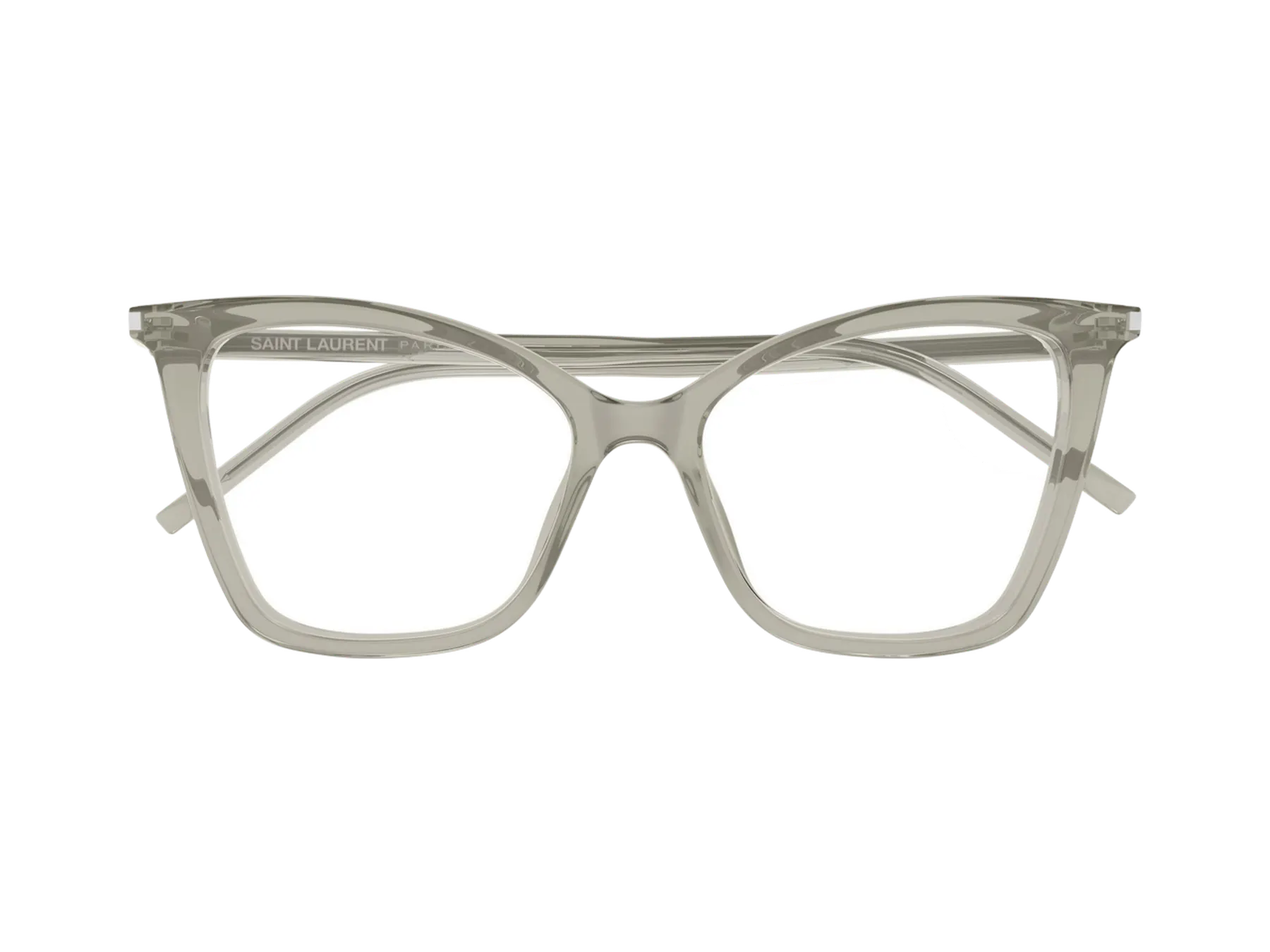 Saint Laurent SL 386 dioptrijske naočare, boja Shiny Transparent Taupe, pogled spreda