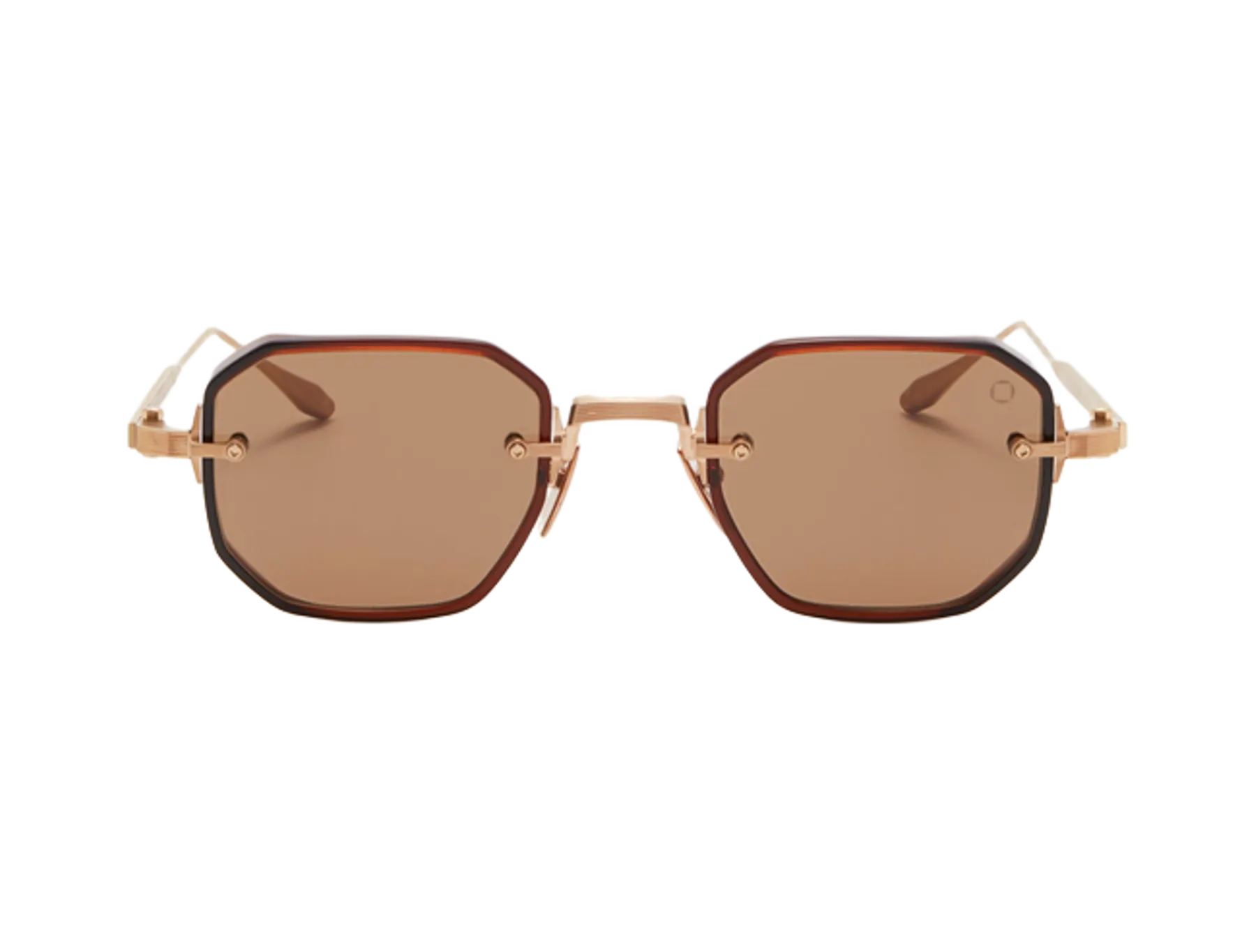 Akoni Juno-Two sunčane naočare, boja Brushed Gold/Dark Brown Crystal, pogled spreda