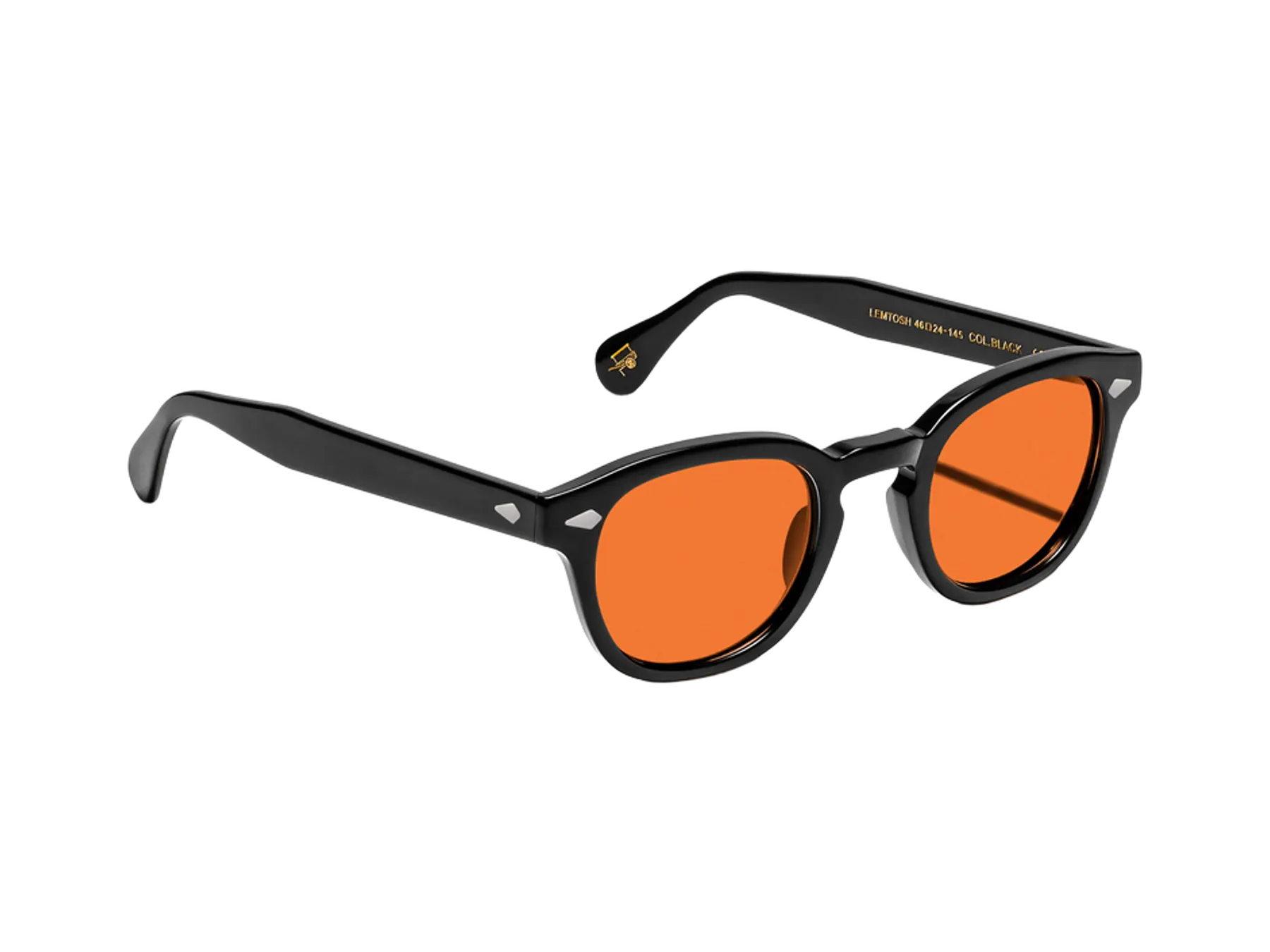 Moscot Lemtosh Sun sunčane naočare, boja Black, staklo Woodstock Orange, pogled iz ugla
