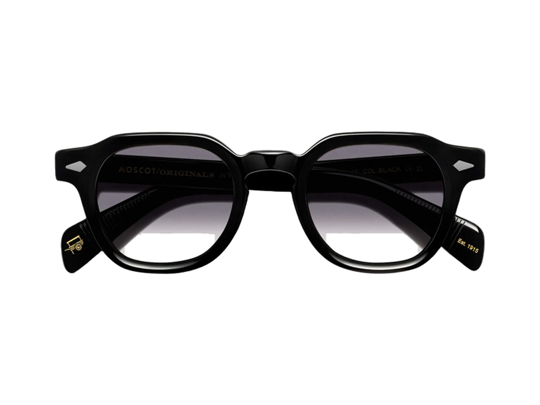 Moscot Dolt Sun sunčane naočare, boja Black, staklo American Grey Fade, pogled spreda