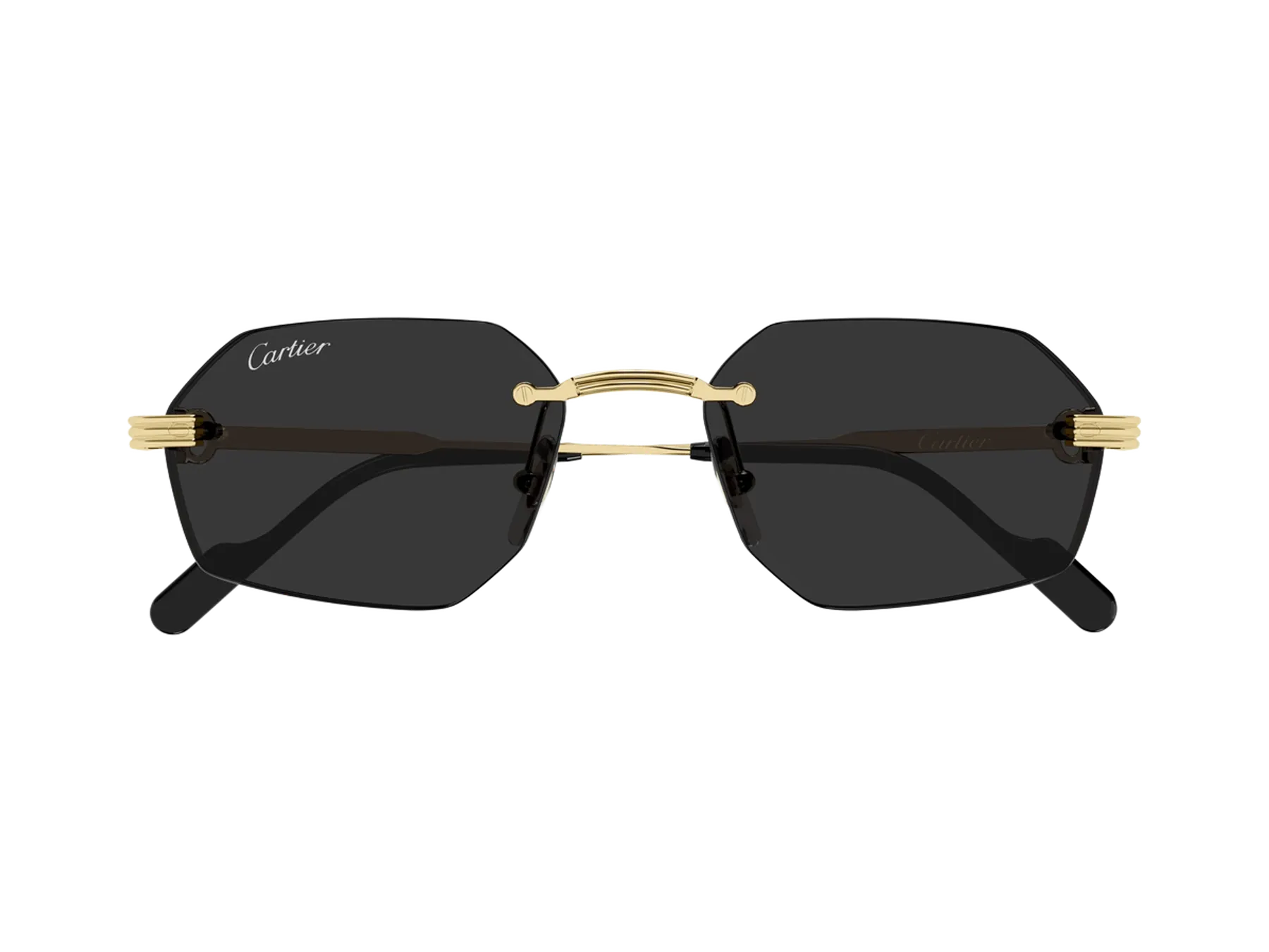 Cartier Première de Cartier CT0616S sunčane naočare, boja Gold sa tamnosivim staklom, pogled spreda