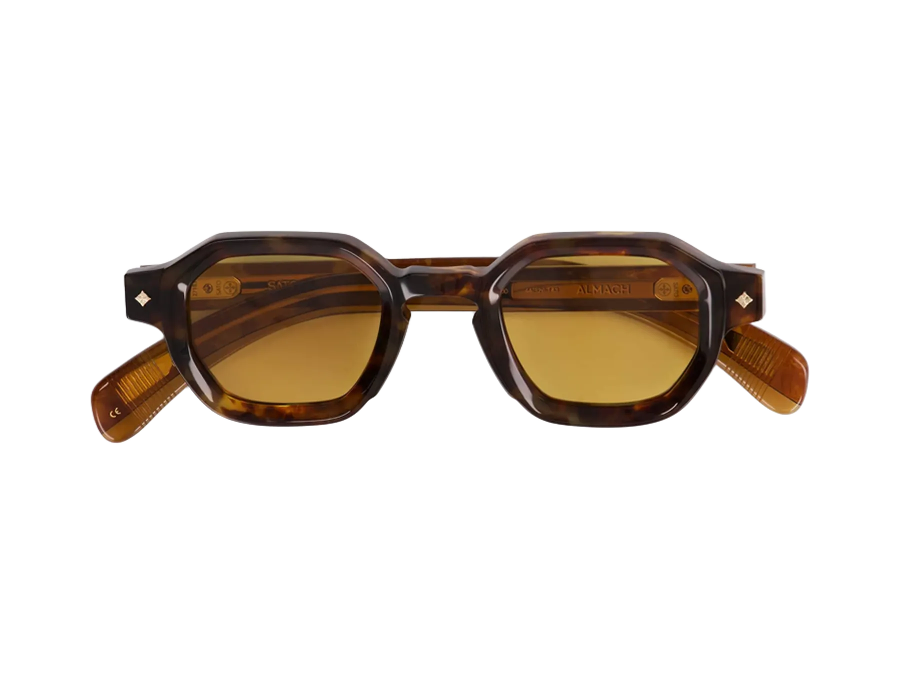Sato Almach sunčane naočare, boja Bourbon Tortoise, acetat, Yellow-Brown staklo, pogled odozgo