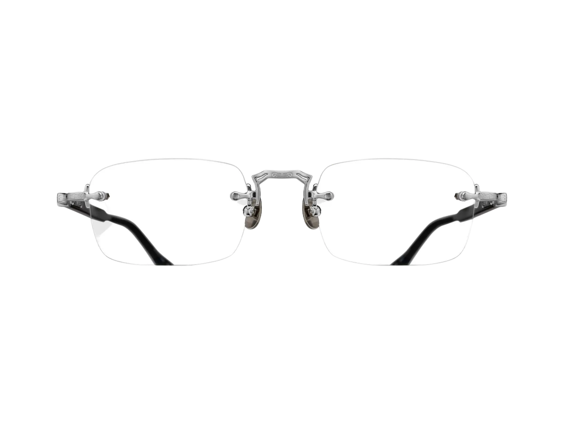 Matsuda M5009 dioptrijske naočare, boja Brushed Silver - Black, pogled spreda