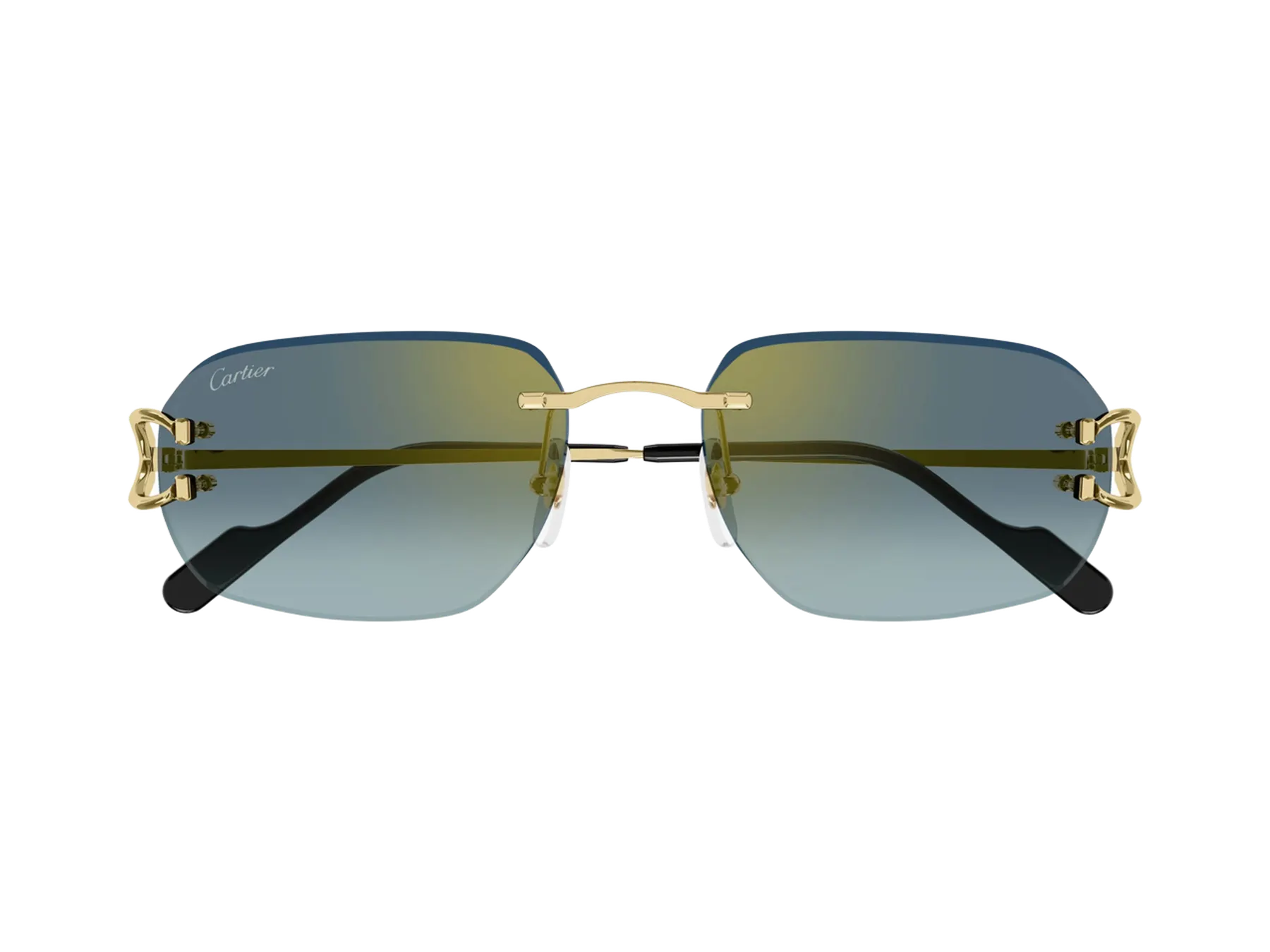 Cartier C Décor CT0468S sunčane naočare, boja Shiny Gold/Green, pogled spreda