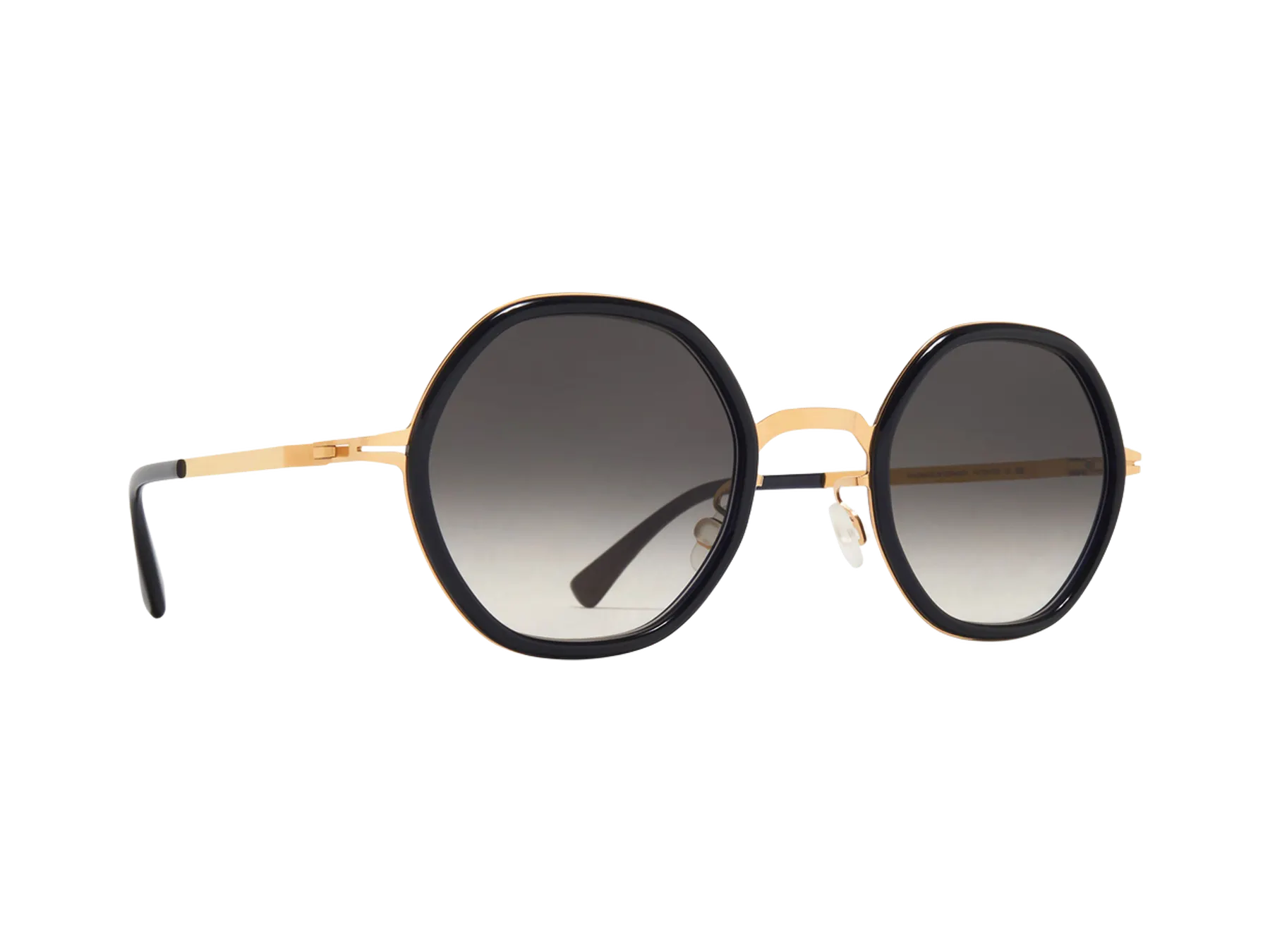 Mykita Alya sunčane naočare, boja Glossy Gold/Milky Indigo, pogled iz ugla