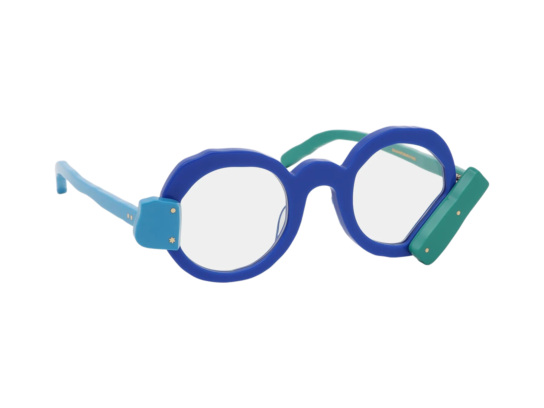 Masahiro Maruyama Step MM-0096 dioptrijske naočare, boja Blue - Light blue - Green, pogled iz drugog ugla