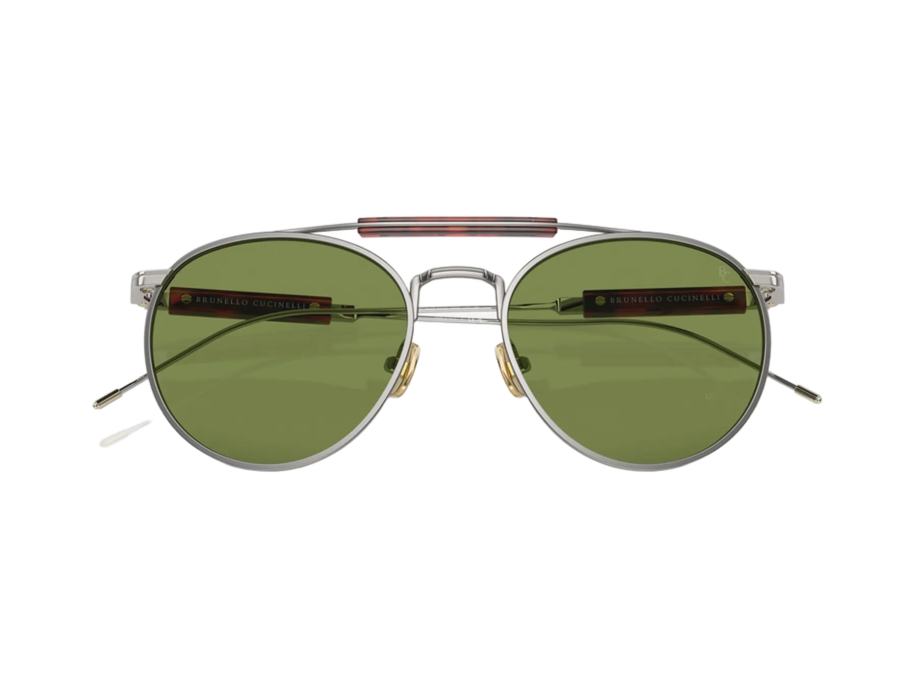 Brunello Cucinelli BC2004ST sunglasses, colour Silver, folded