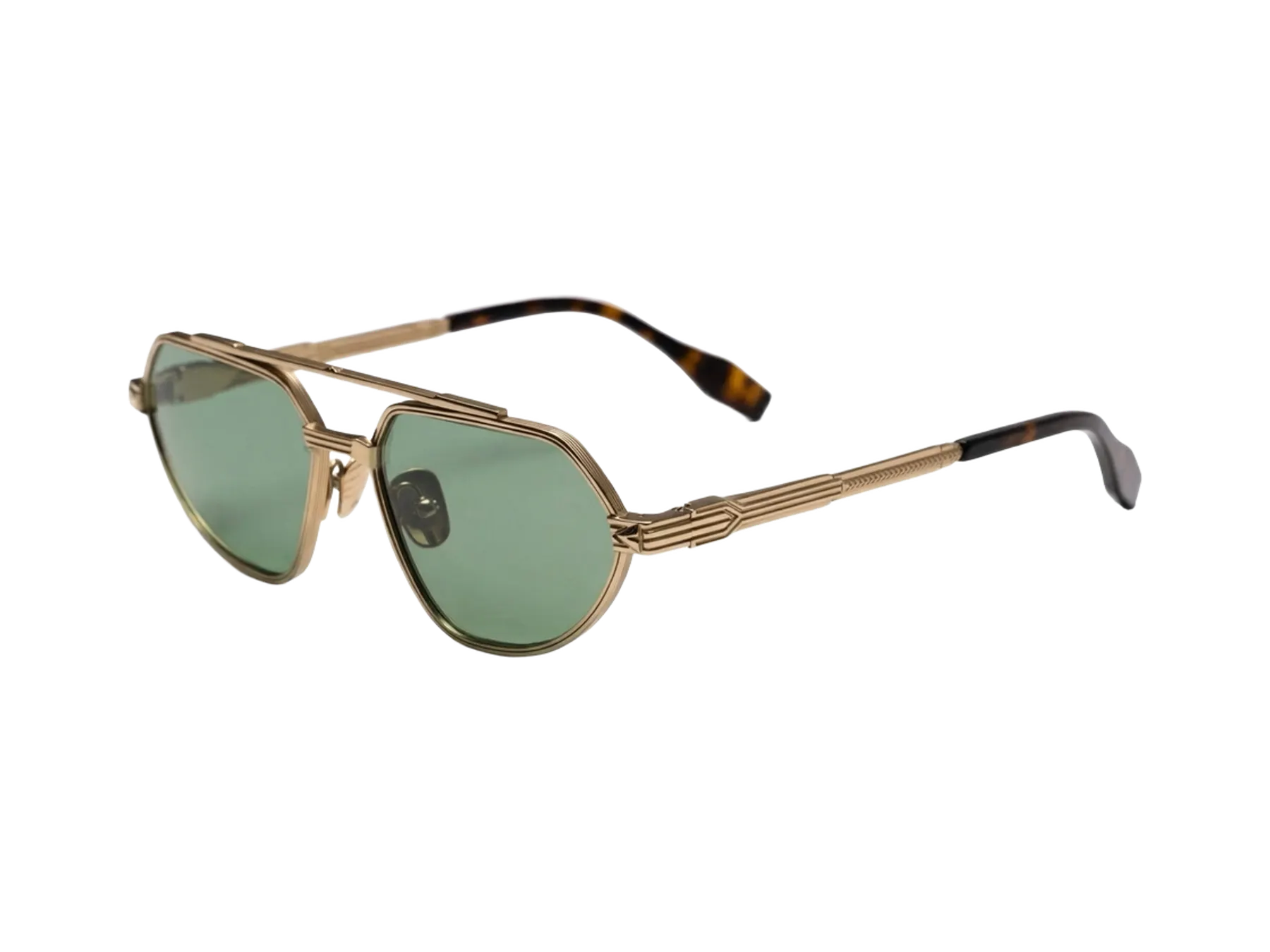 Pray Maya sunglasses, colour Full Gold/Green 50%, angle view