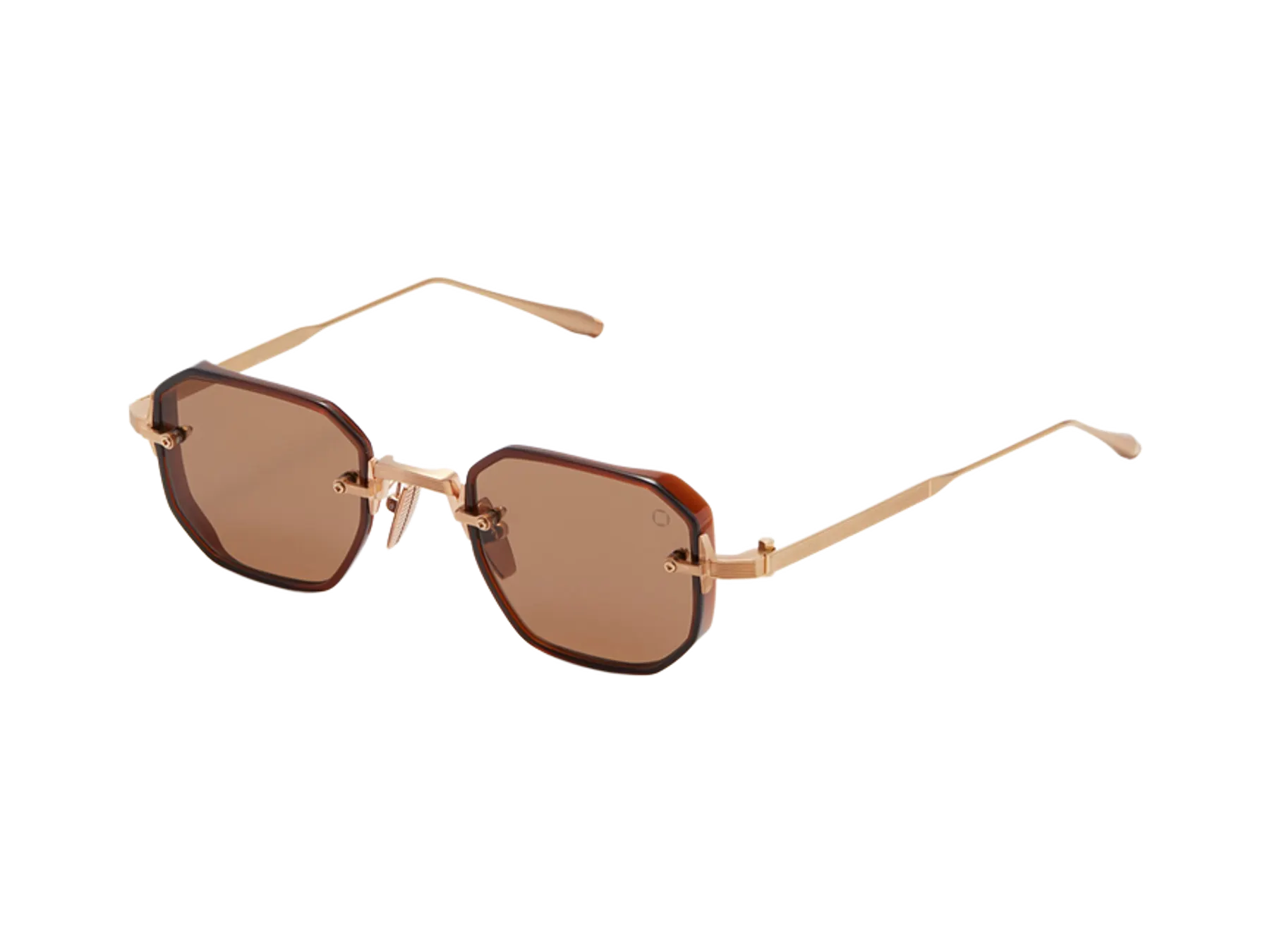 Akoni Juno-Two sunčane naočare, boja Brushed Gold/Dark Brown Crystal, pogled iz ugla