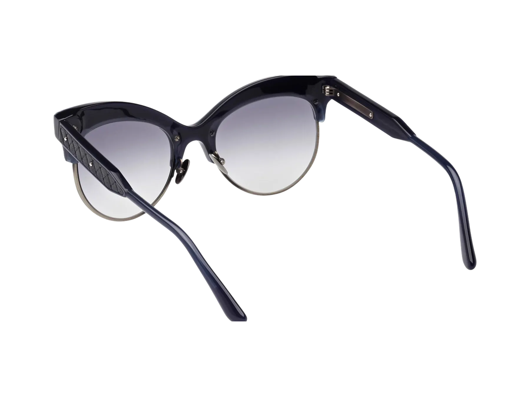 Bottega Veneta BV0014S sunglasses, colour Blue, rear view with nose pads and hinges