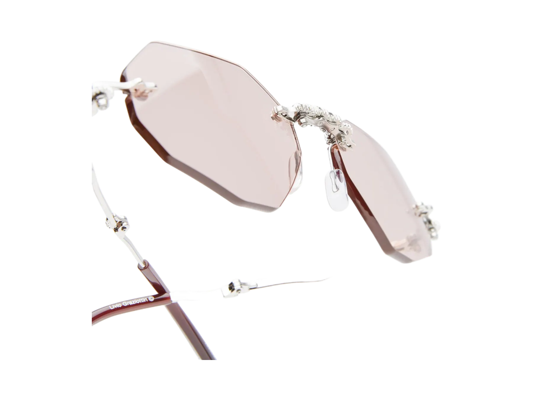 Kuboraum H44 sunčane naočare, boja Silver, metal, Light Pink staklo, kadar pod uglom