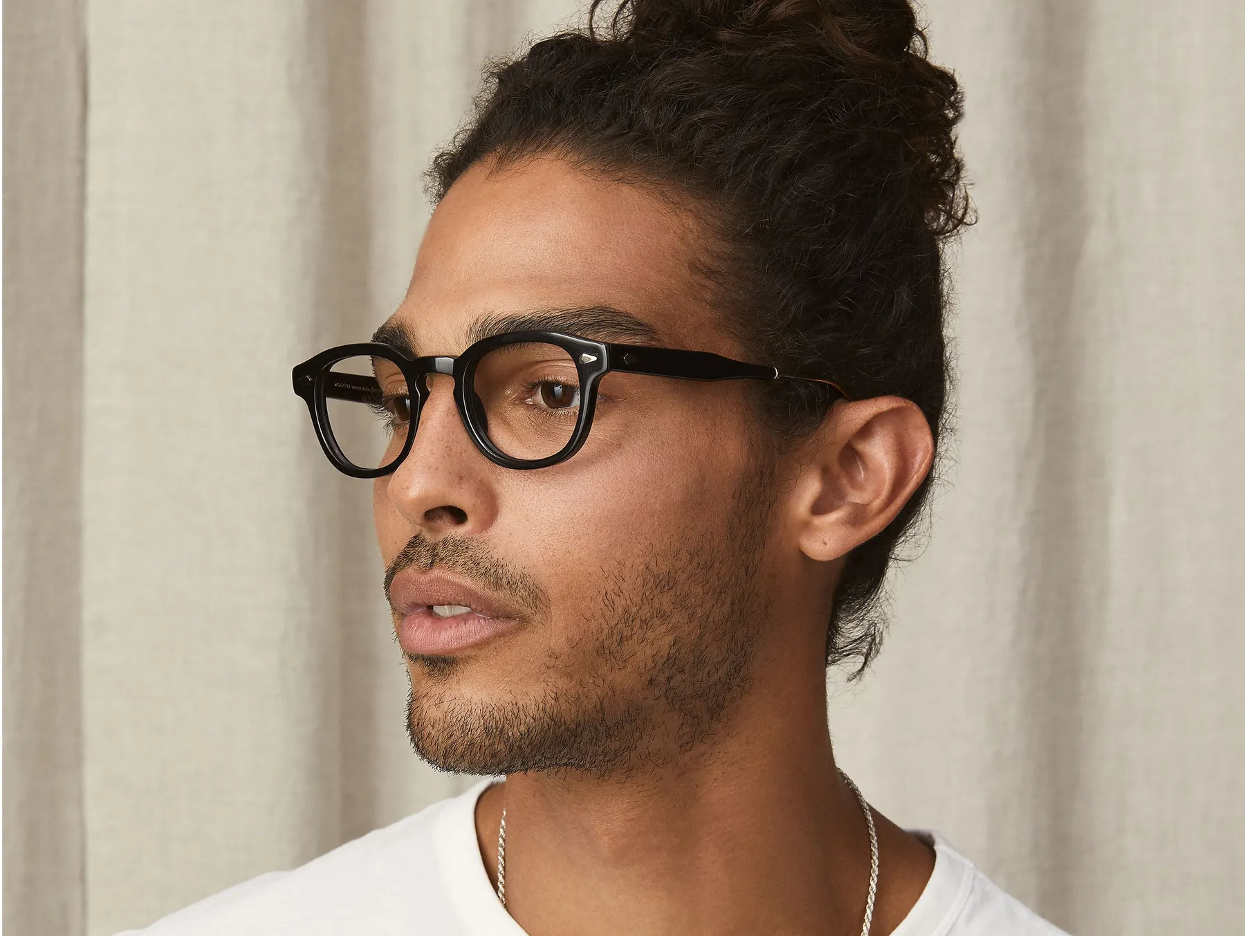 Moscot Lemtosh-TT SE dioptrijske naočare, boja Black/Gold, na licu