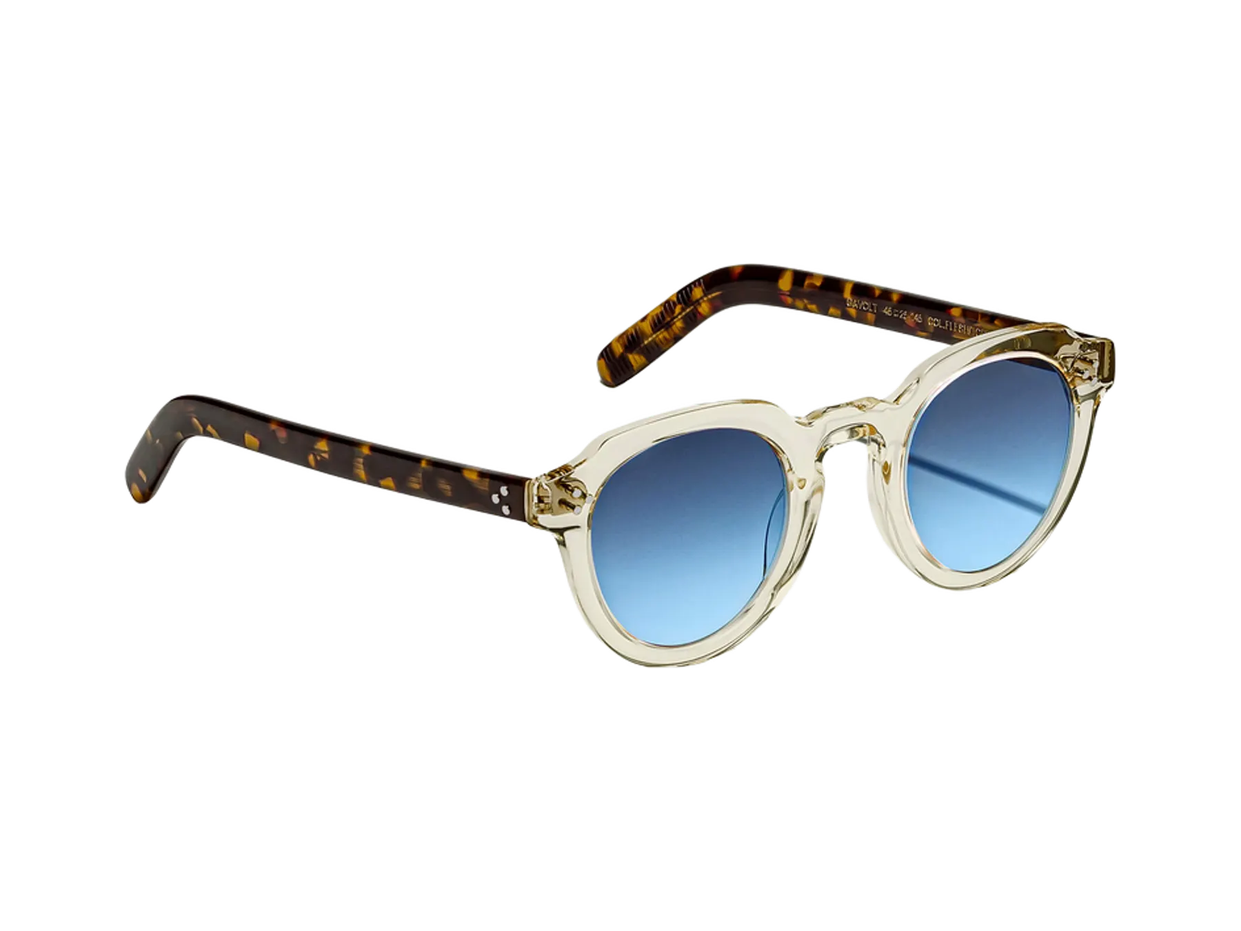 Moscot Gavolt Sun sunčane naočare, boja Flesh/Tortoise, staklo Denim Blue, pogled iz ugla