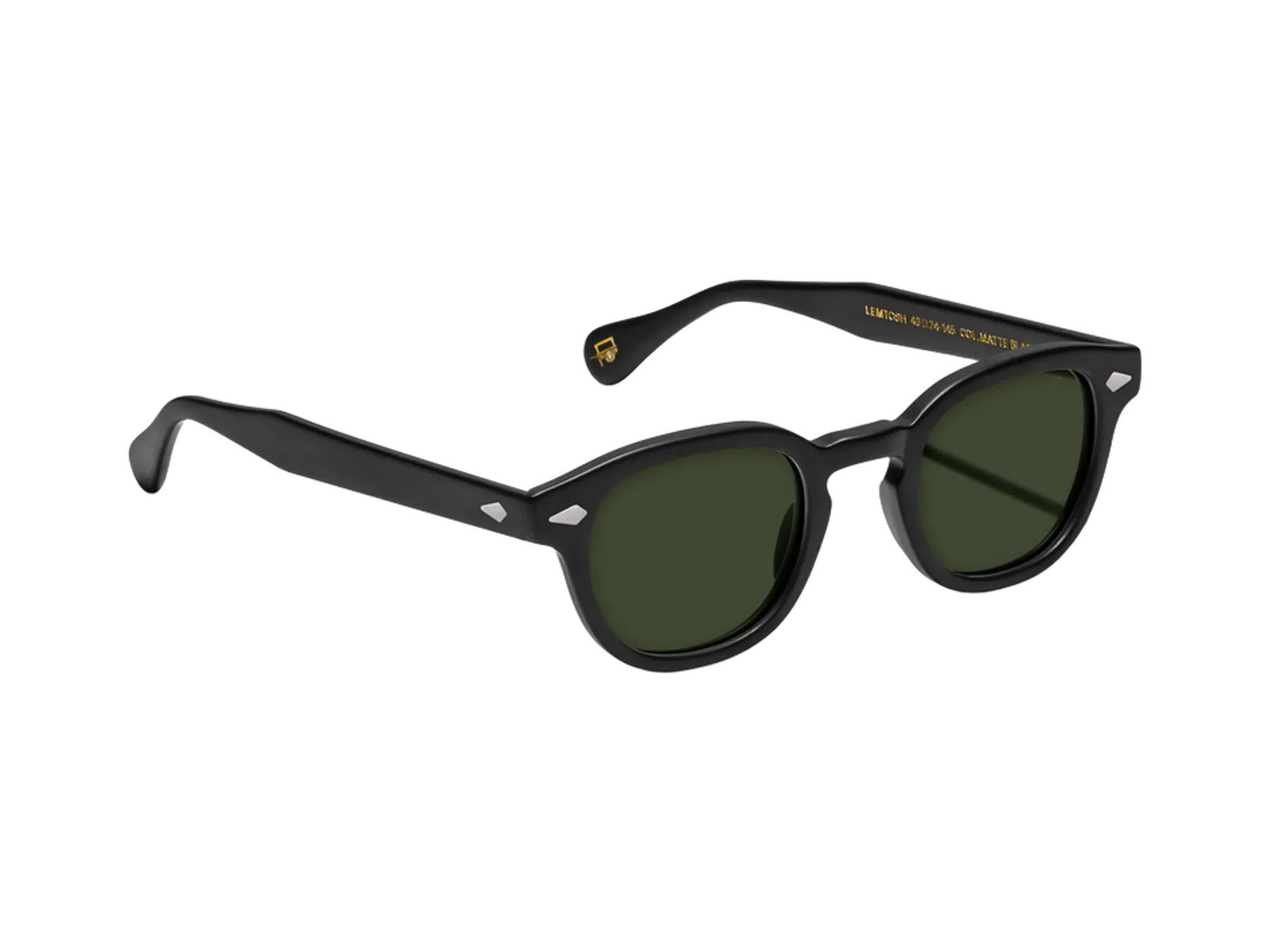 Moscot Lemtosh Sun sunčane naočare, boja Matte Black, staklo G-15, pogled iz ugla