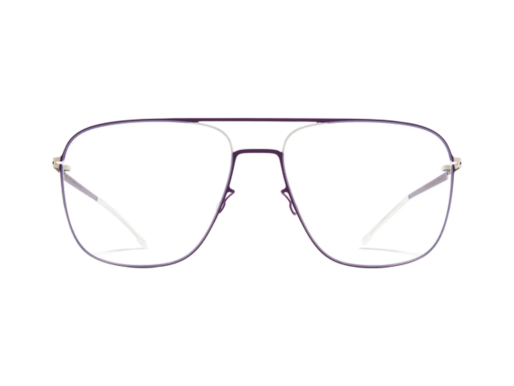 Mykita Steen naočare, srebrno-ljubičasti čelični okvir, spreda