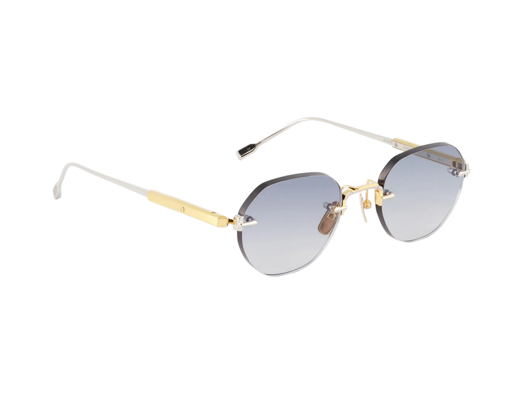Sato Terebellum I sunčane naočare, boja Yellow Gold / Platinum, titanijum, Blue Gradient staklo, kadar pod uglom