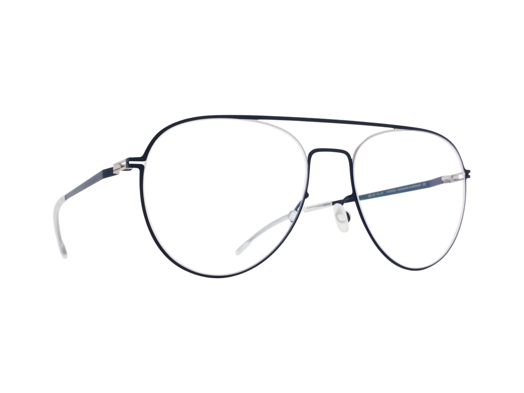 Mykita Eero dioptrijske naočare, boja Silver/Navy, pogled iz ugla