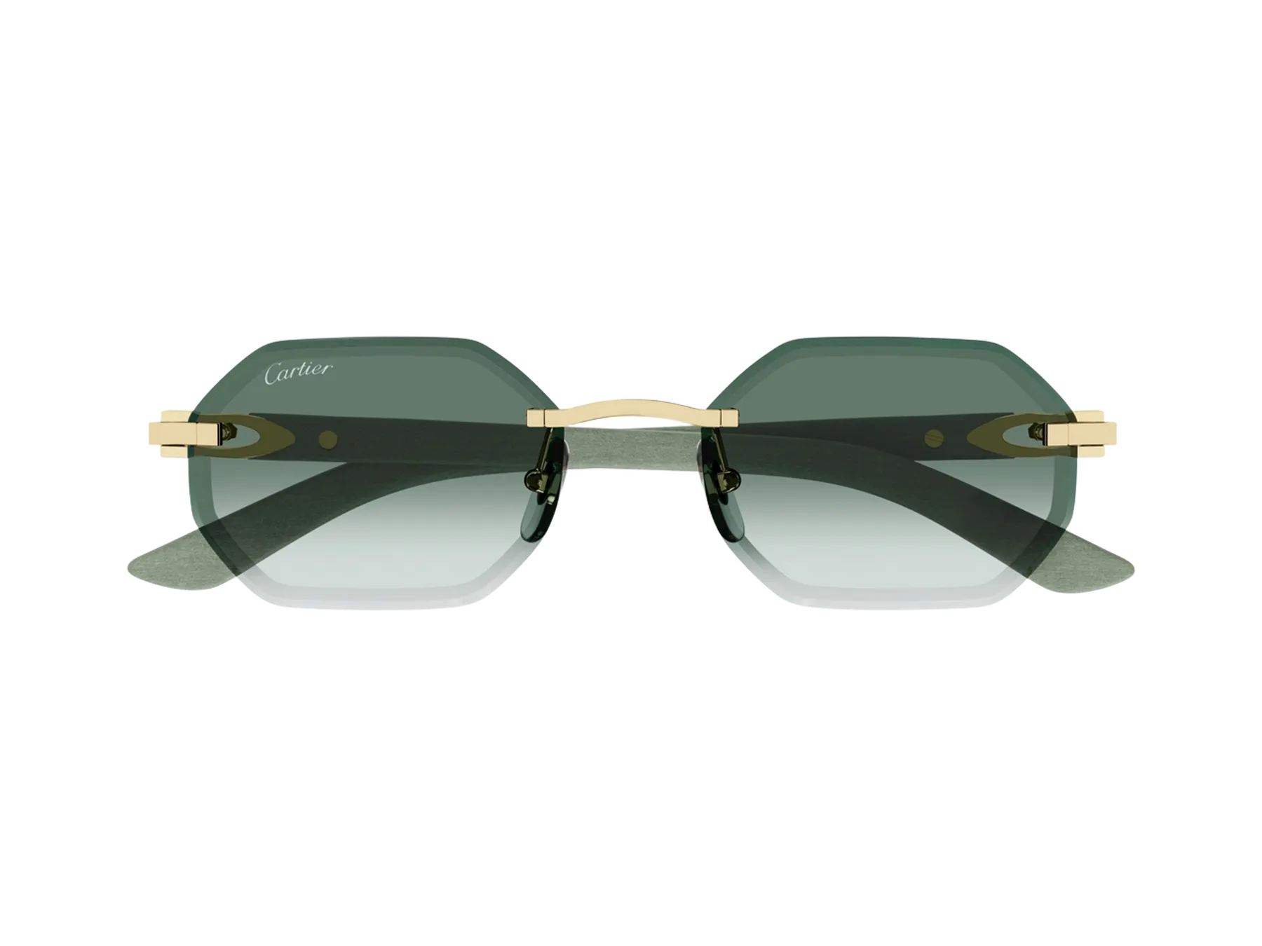 Cartier C Décor CT0439S sunčane naočare, boja Gold/Green, pogled spreda