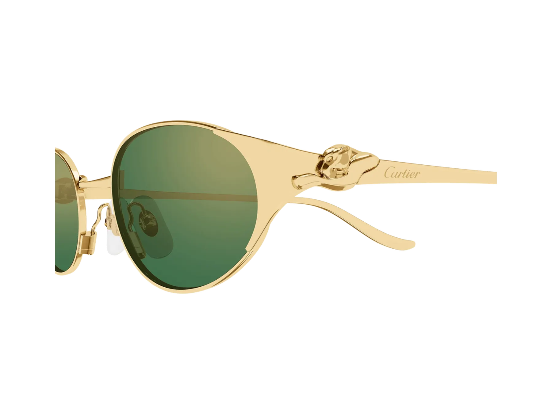 Cartier Panthère de Cartier CT0630S sunglasses, colour Gold/Green, detail view