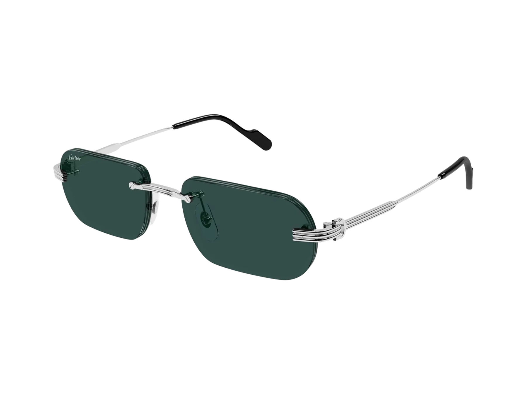 Cartier Première de Cartier CT0577S sunčane naočare, boja Platinum/Green, pogled iz ugla