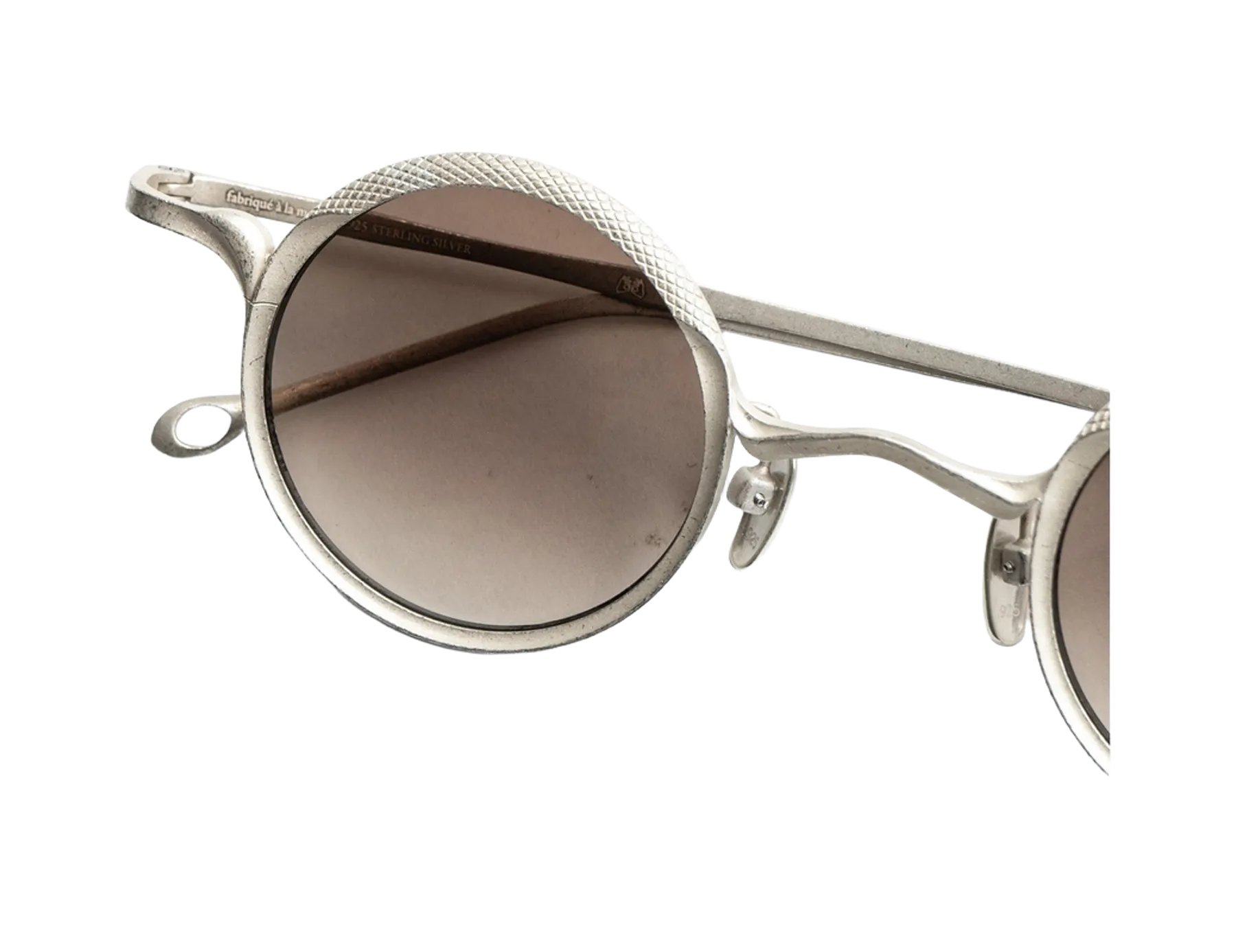 Rigards RG1099AG sunglasses, colour Sterling Silver, detail of the engraved rim