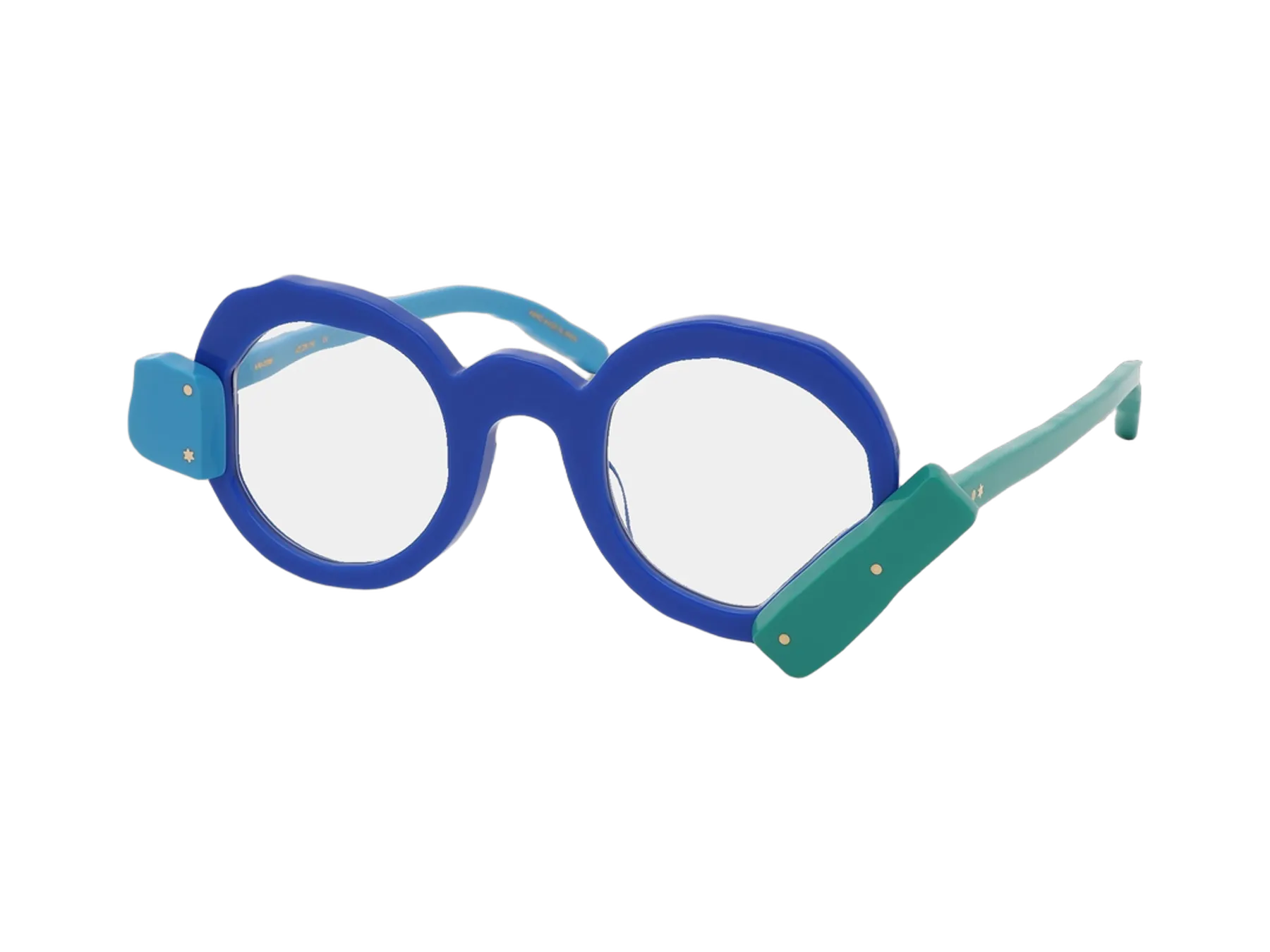 Masahiro Maruyama Step MM-0096 dioptrijske naočare, boja Blue - Light blue - Green, pogled iz ugla