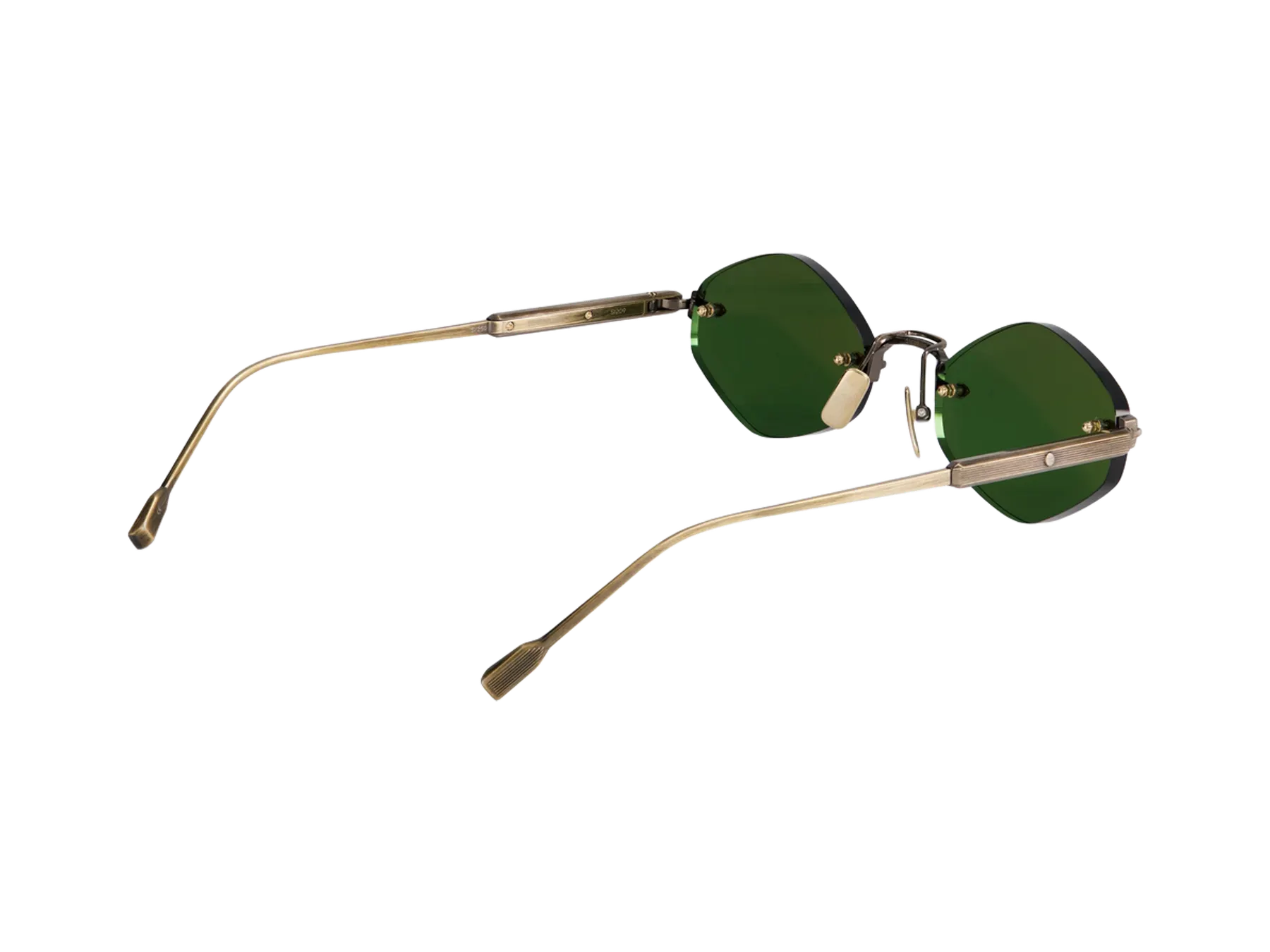 Sato Terebellum V sunčane naočare, boja Antique Gold, titanijum, Dark Green staklo, leva drška