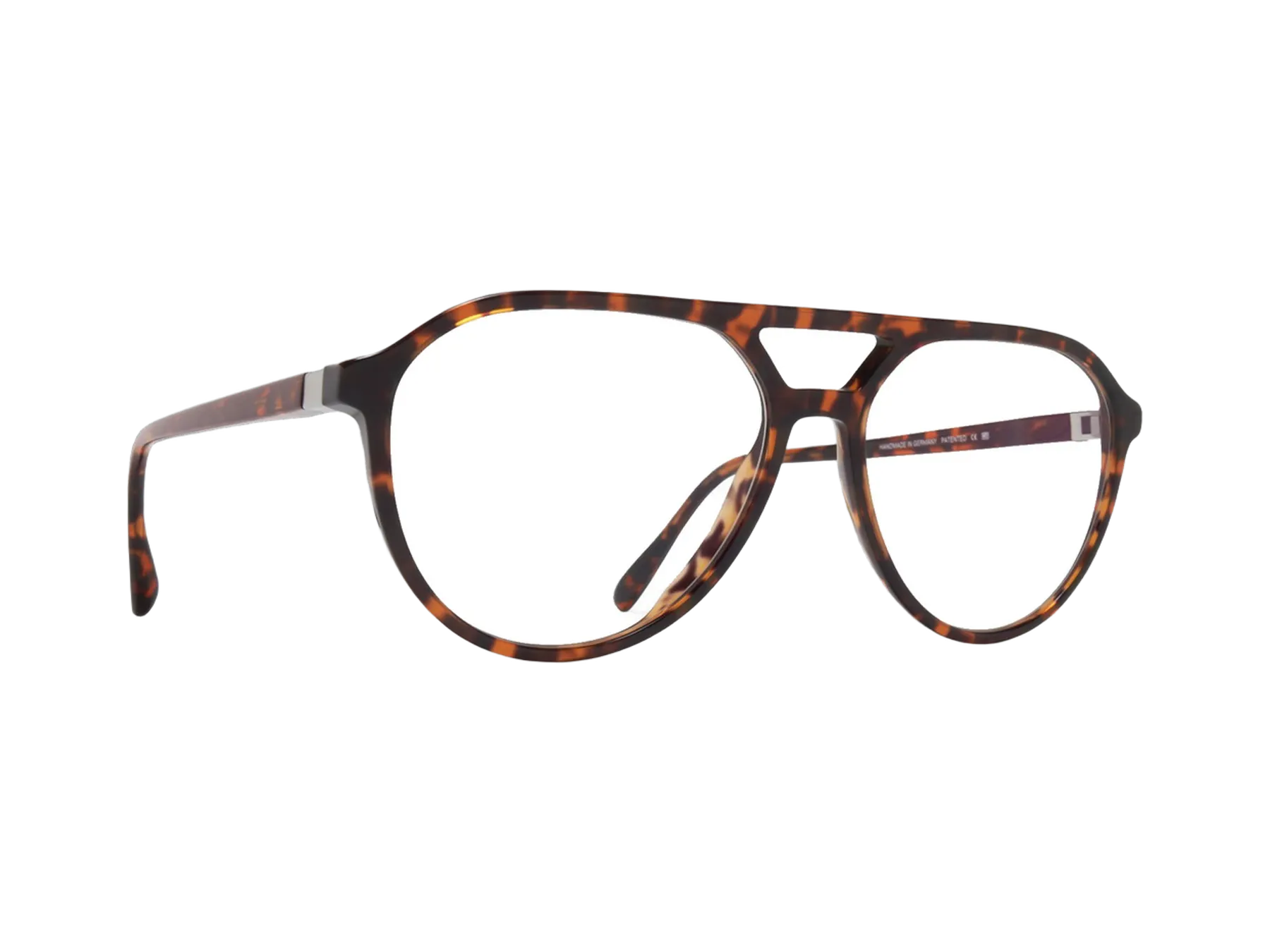 Mykita Atine dioptrijske naočare, boja Amber Havana/Pearl, pogled iz ugla