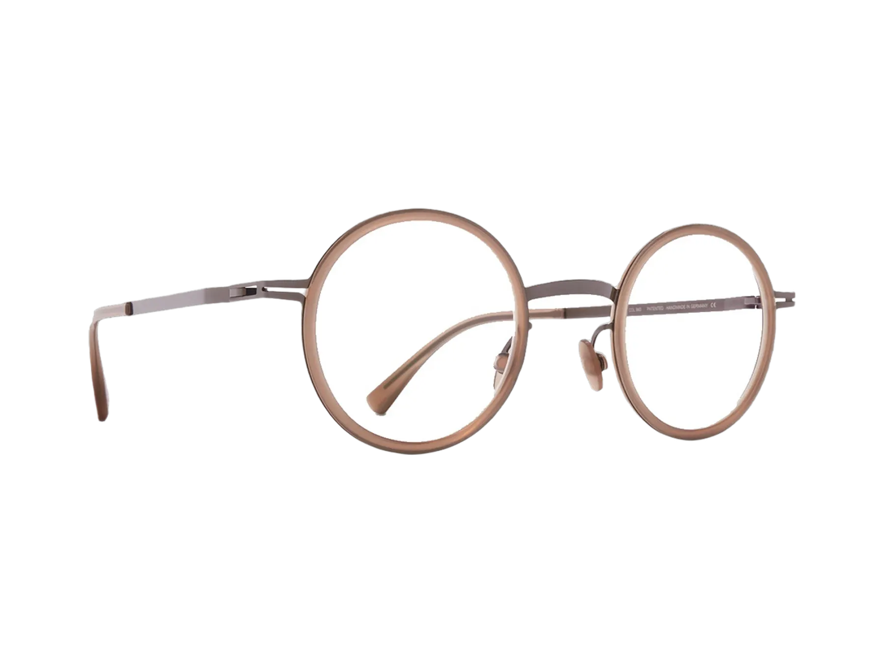 Mykita Eetu dioptrijske naočare, boja Shiny Graphite/Taupe, pogled iz ugla