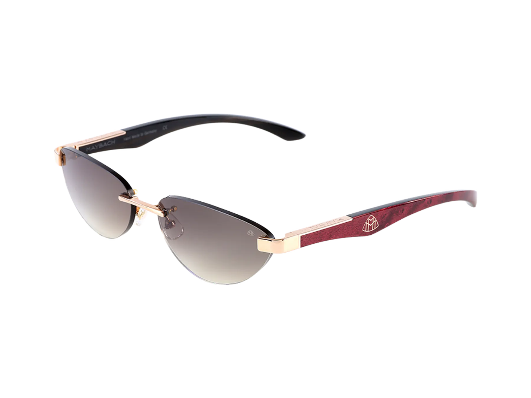 Maybach The Artist Sun III, 18K Rose Gold / Burgundy Red Birds Eye Maple, pod uglom