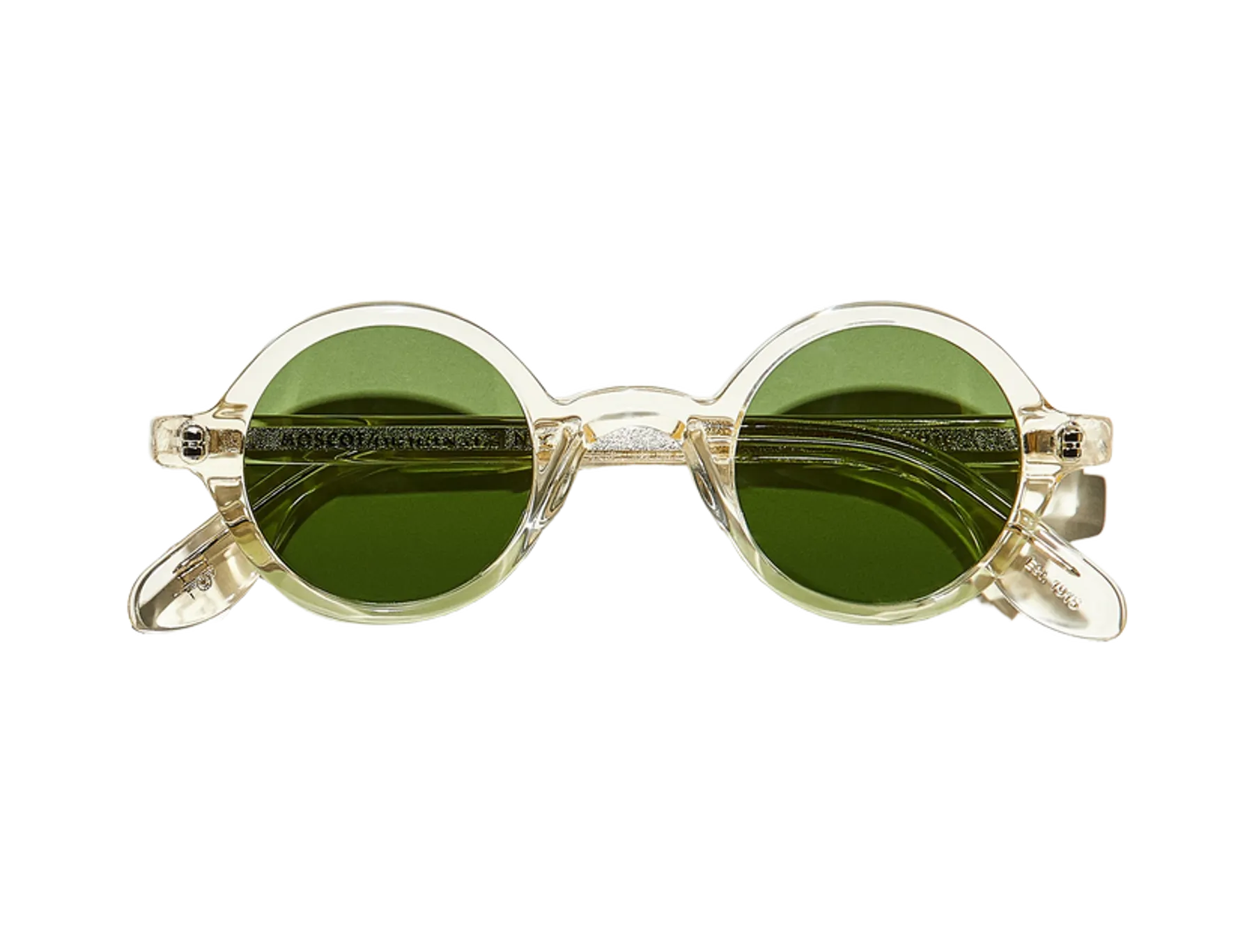 Moscot Zolman Sun sunčane naočare, boja Flesh, staklo Calibar Green, pogled spreda