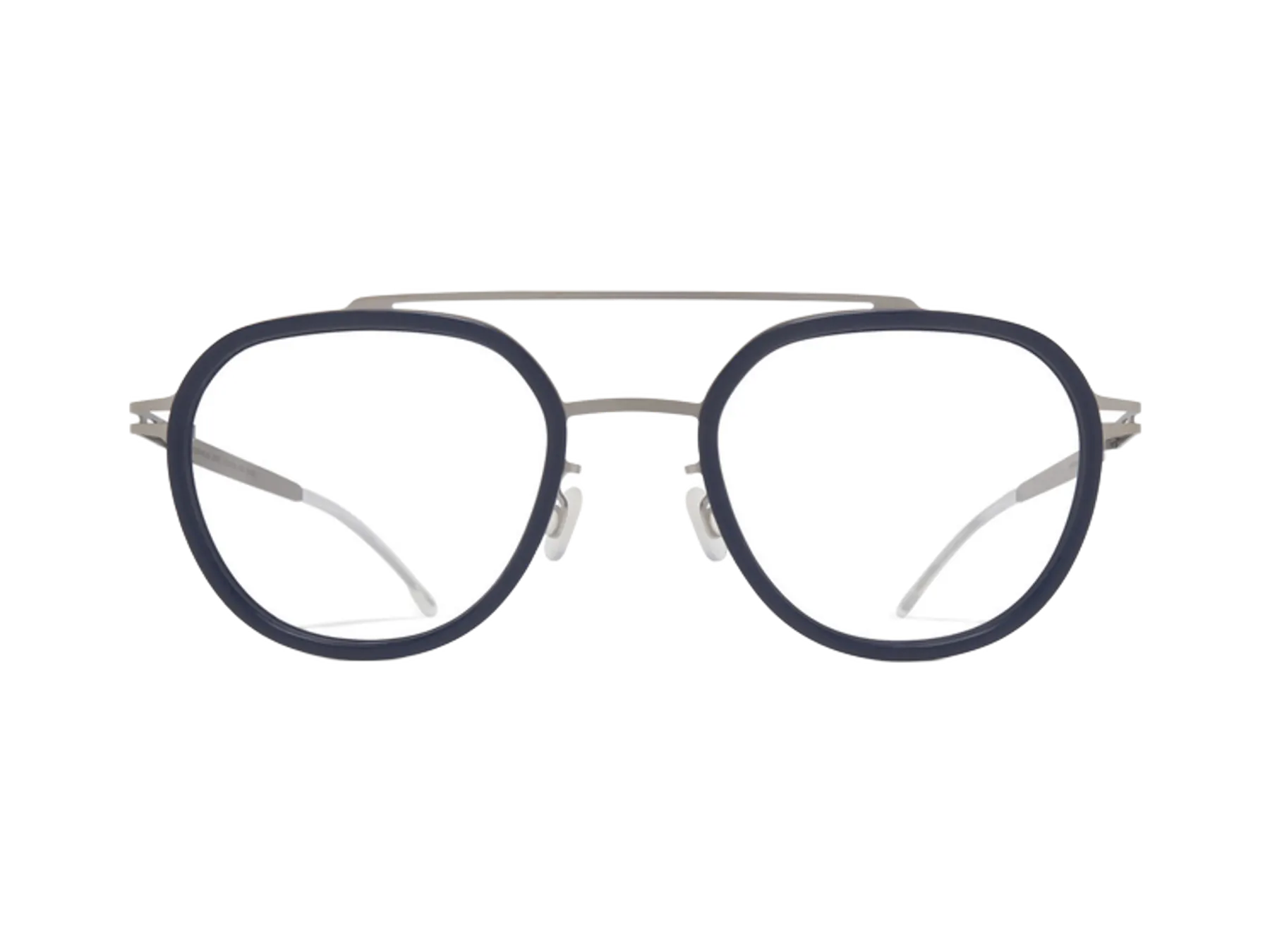 Mykita Aspen naočare, tamnoplavi MYLON okvir sa mat srebrnim čelikom, spreda