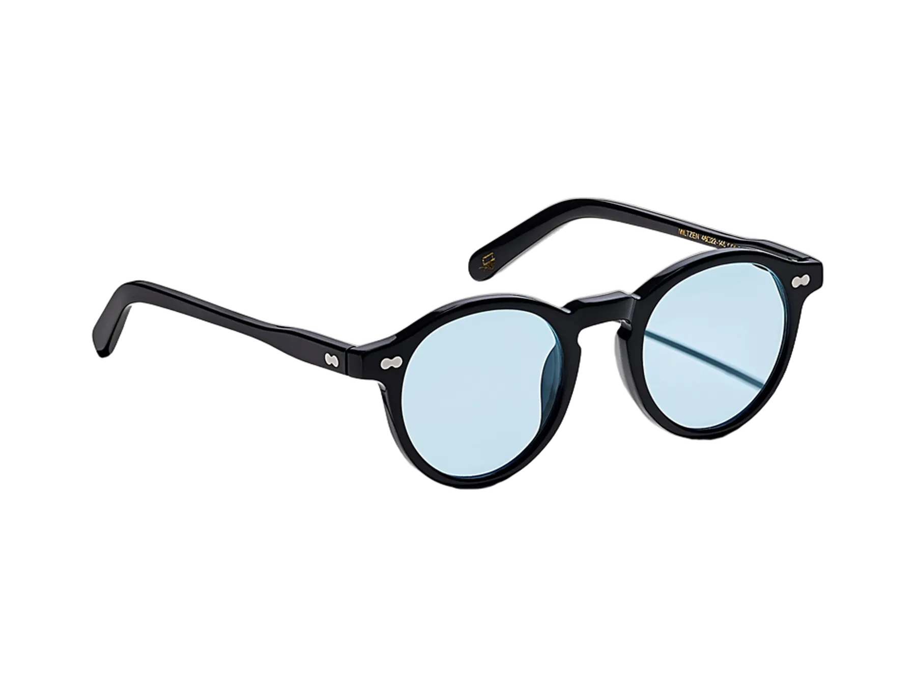Moscot Miltzen Sun sunčane naočare, boja Black, staklo Bel Air Blue, pogled iz ugla