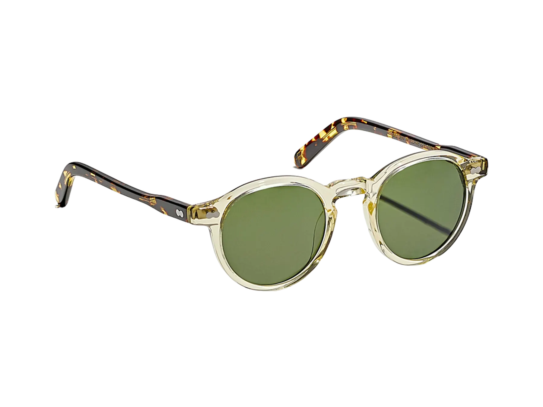 Moscot Miltzen Sun sunčane naočare, boja Citron/Tortoise, staklo Calibar Green, pogled iz ugla