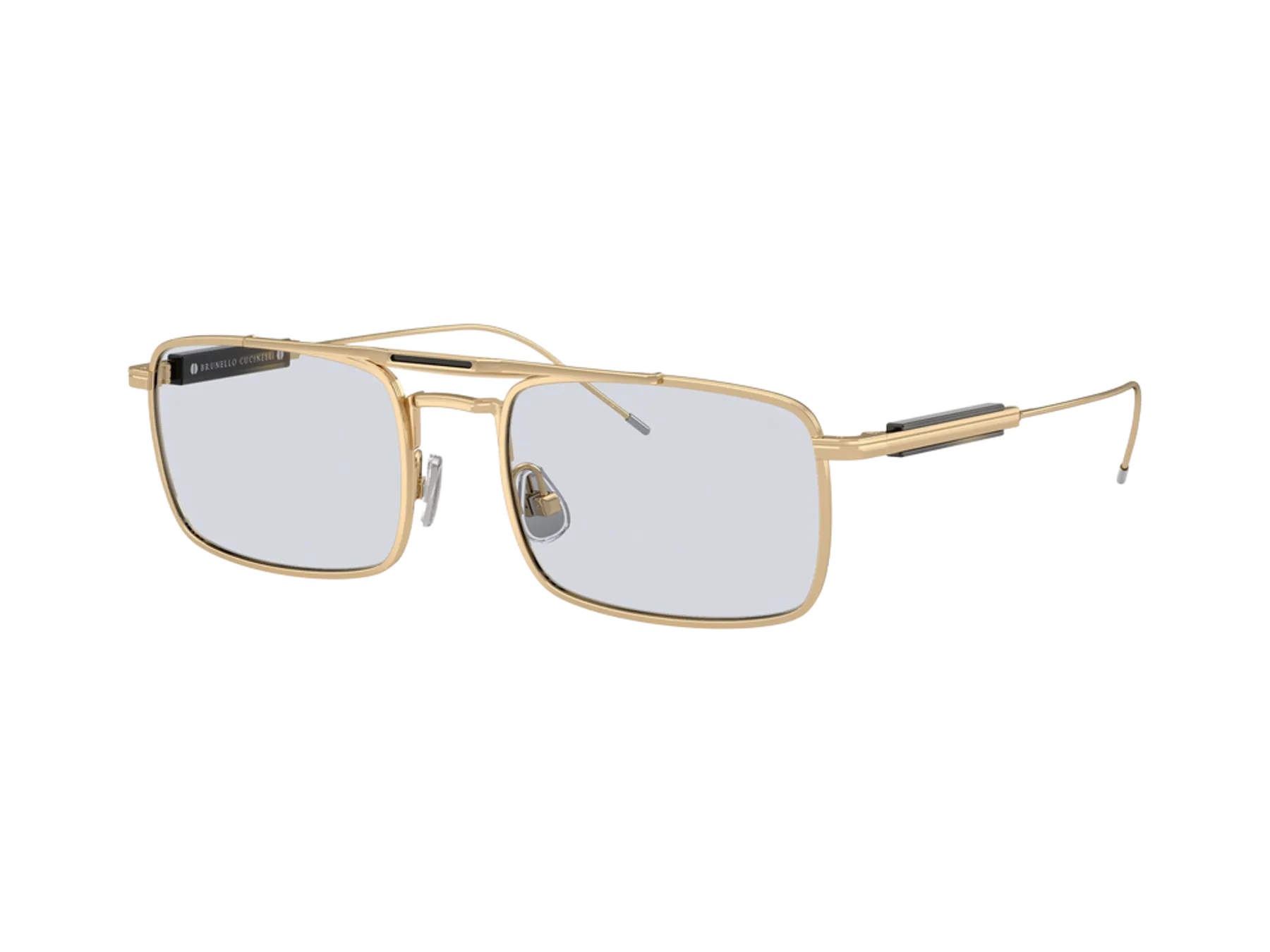 Brunello Cucinelli BC1006T dioptrijske naočare, boja Shiny Gold 18K, pogled iz ugla