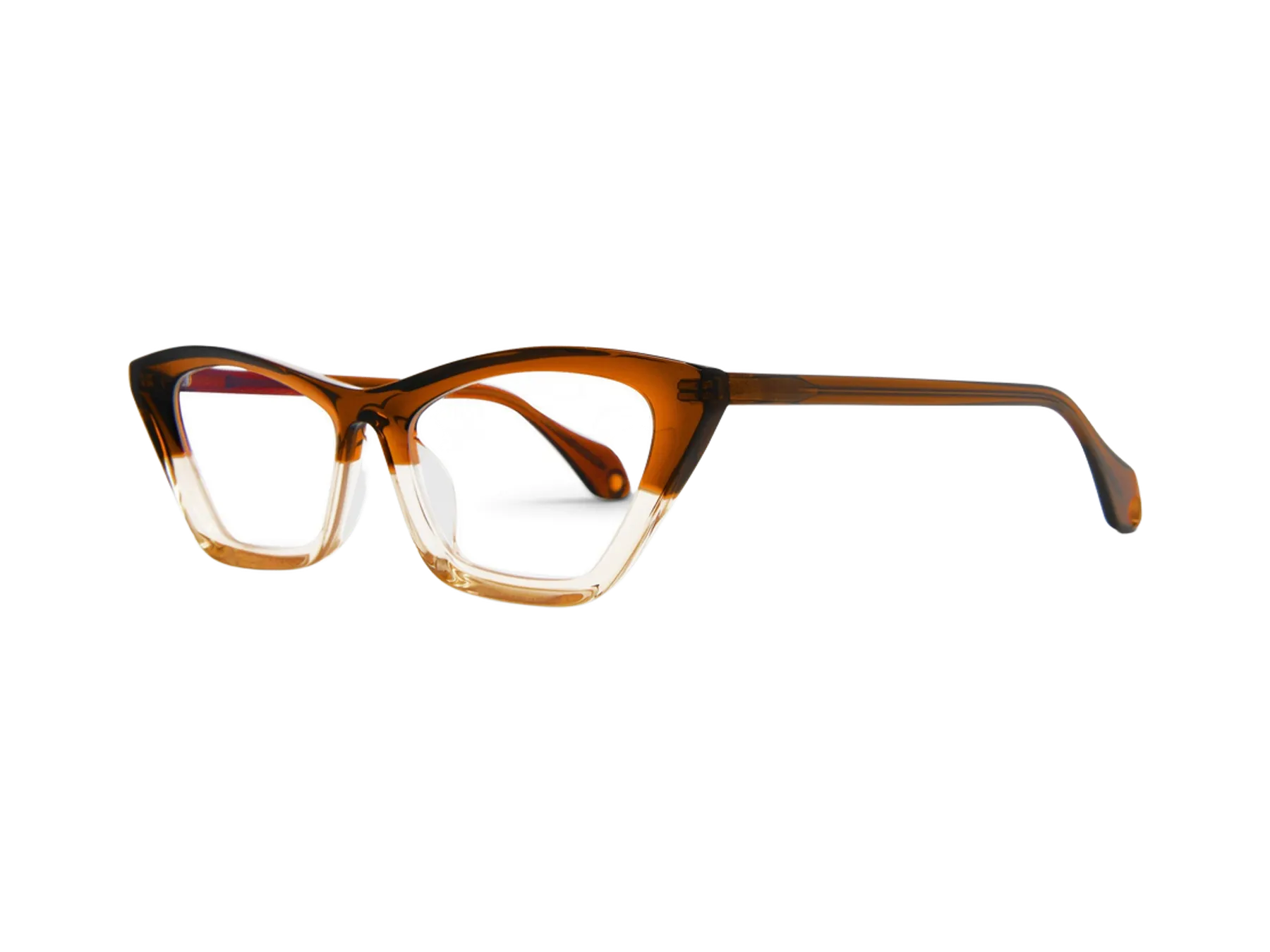 Theo Mille+89 dioptrijske naočare, boja Transparent Red Brown / Transparent Pastel Yellow, pogled iz ugla