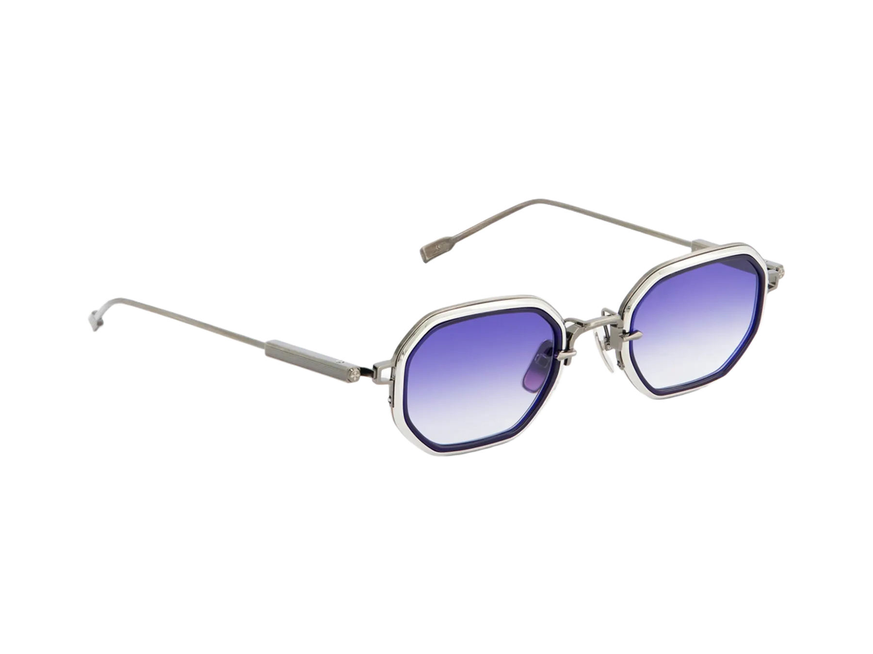 Sato Timir II sunčane naočare, boja Antique Silver / Platinum, titanijum, Purple Gradient staklo, kadar pod uglom