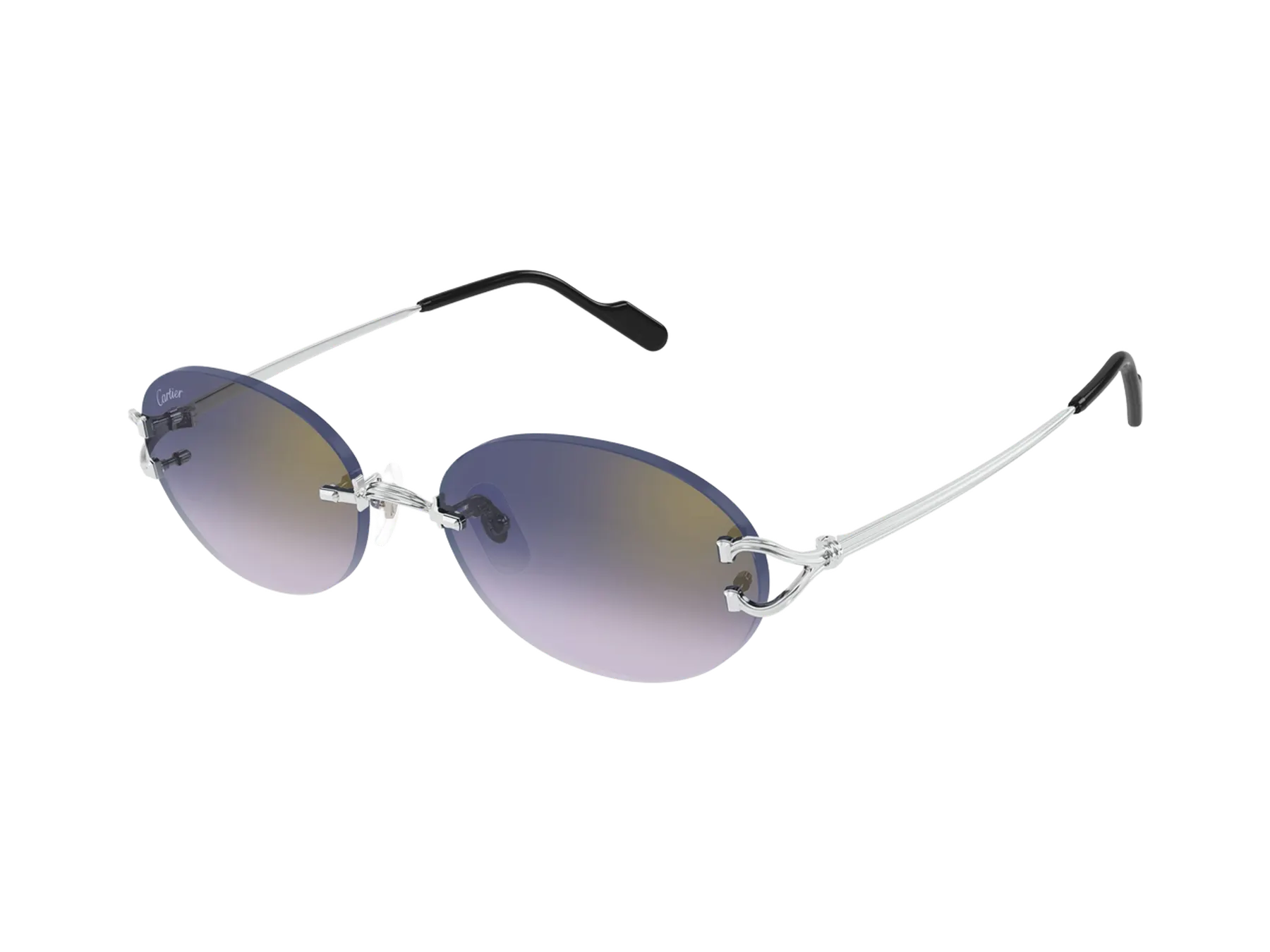 Cartier C Décor CT0551S sunčane naočare, boja Silver/Blue, pogled iz ugla