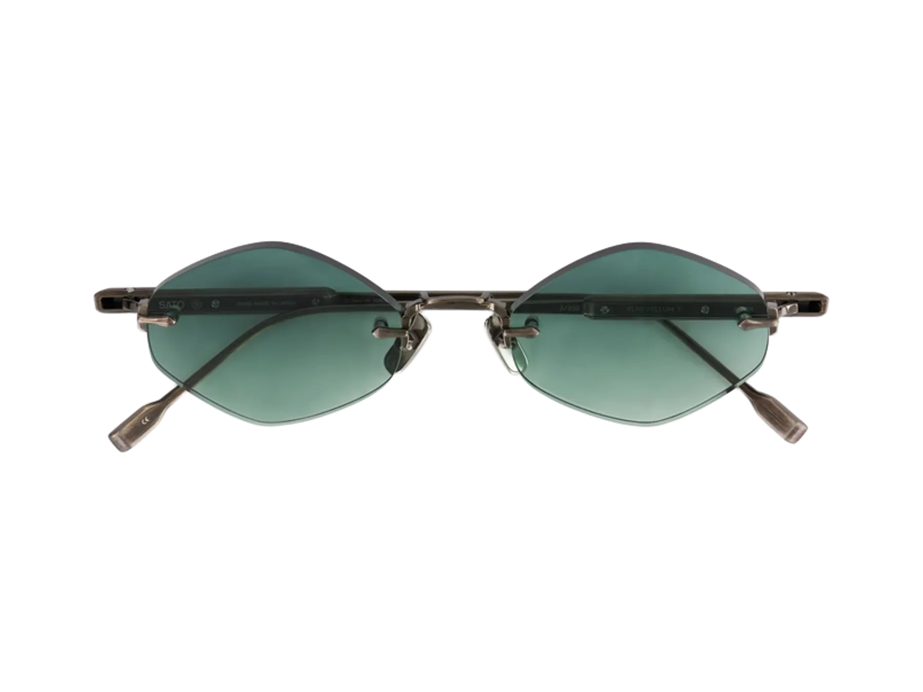 Sato Terebellum V sunčane naočare, boja Antique Silver, titanijum, Turquoise staklo, prednja strana
