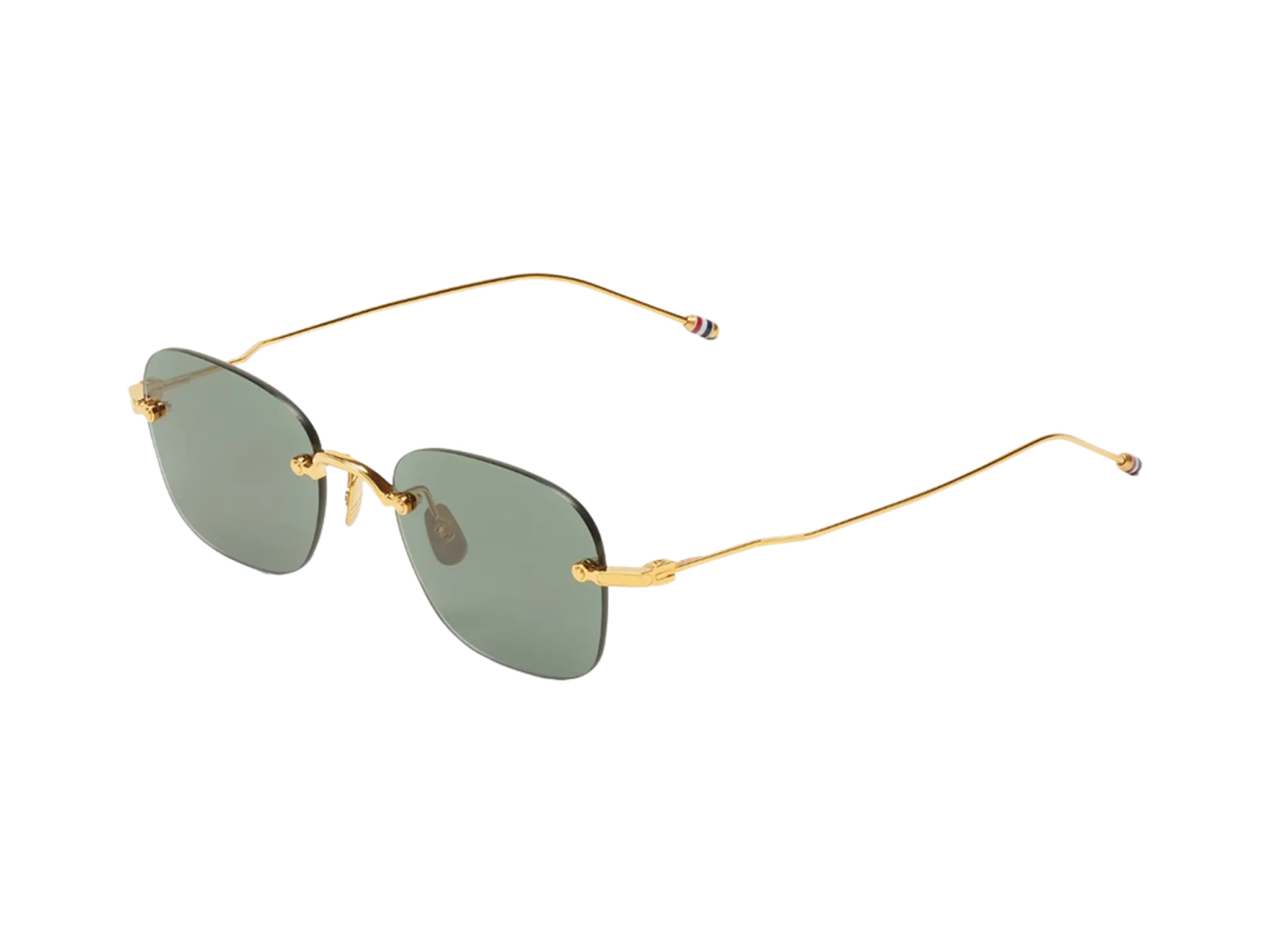 Thom Browne UES961A sunčane naočare, boja 12K Gold, zeleno-kaki staklo, pogled iz ugla