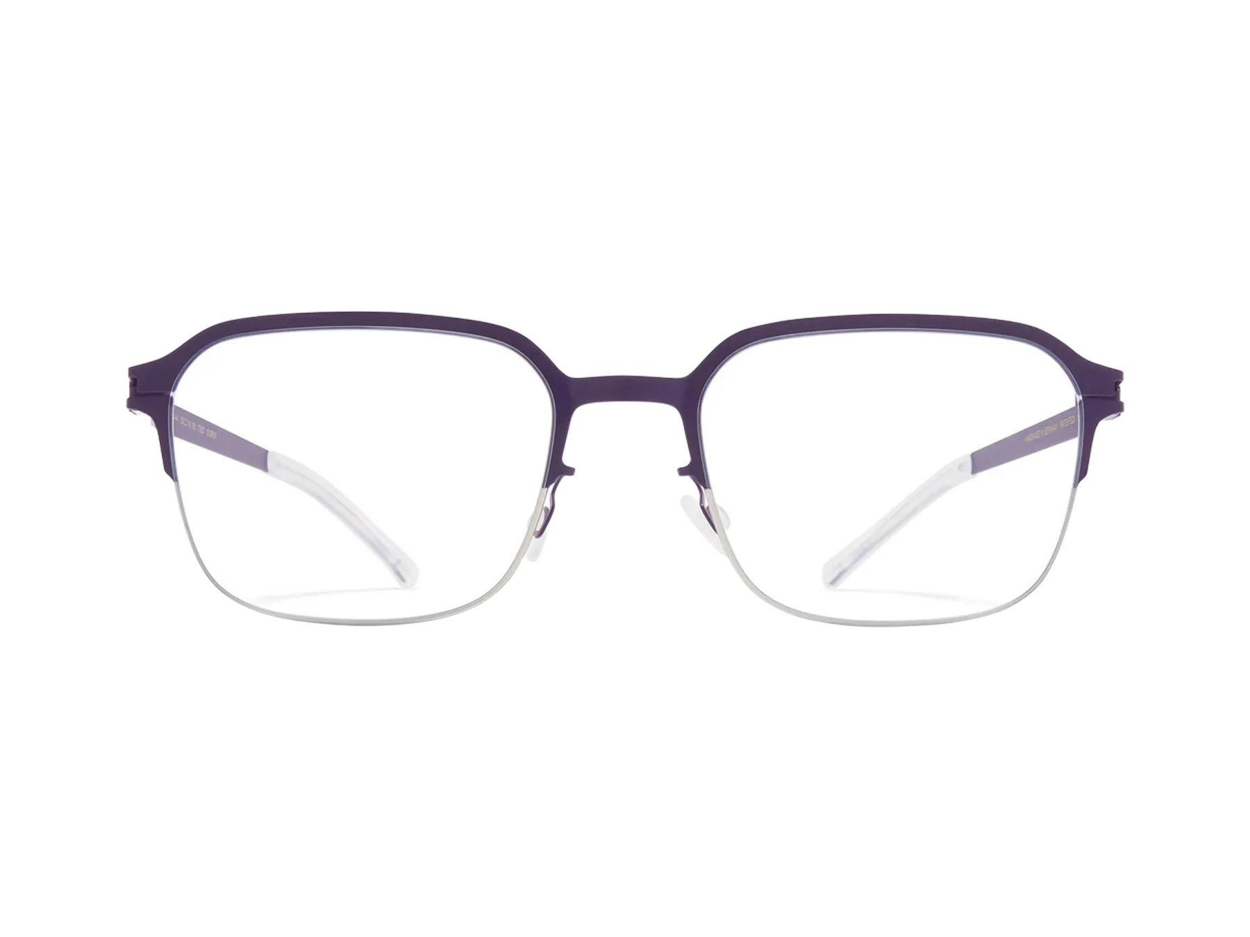 Mykita Cilian dioptrijske naočare, boja Silver/Deep Purple, pogled spreda