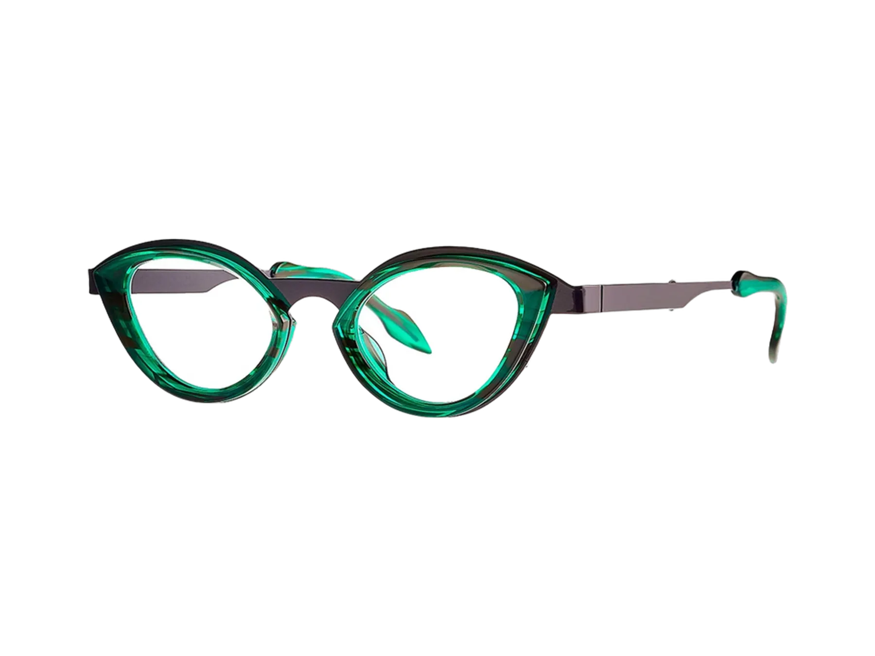 Theo Eye dioptrijske naočare, boja Italian Blue Francorchamps + Greenlined, pogled iz ugla